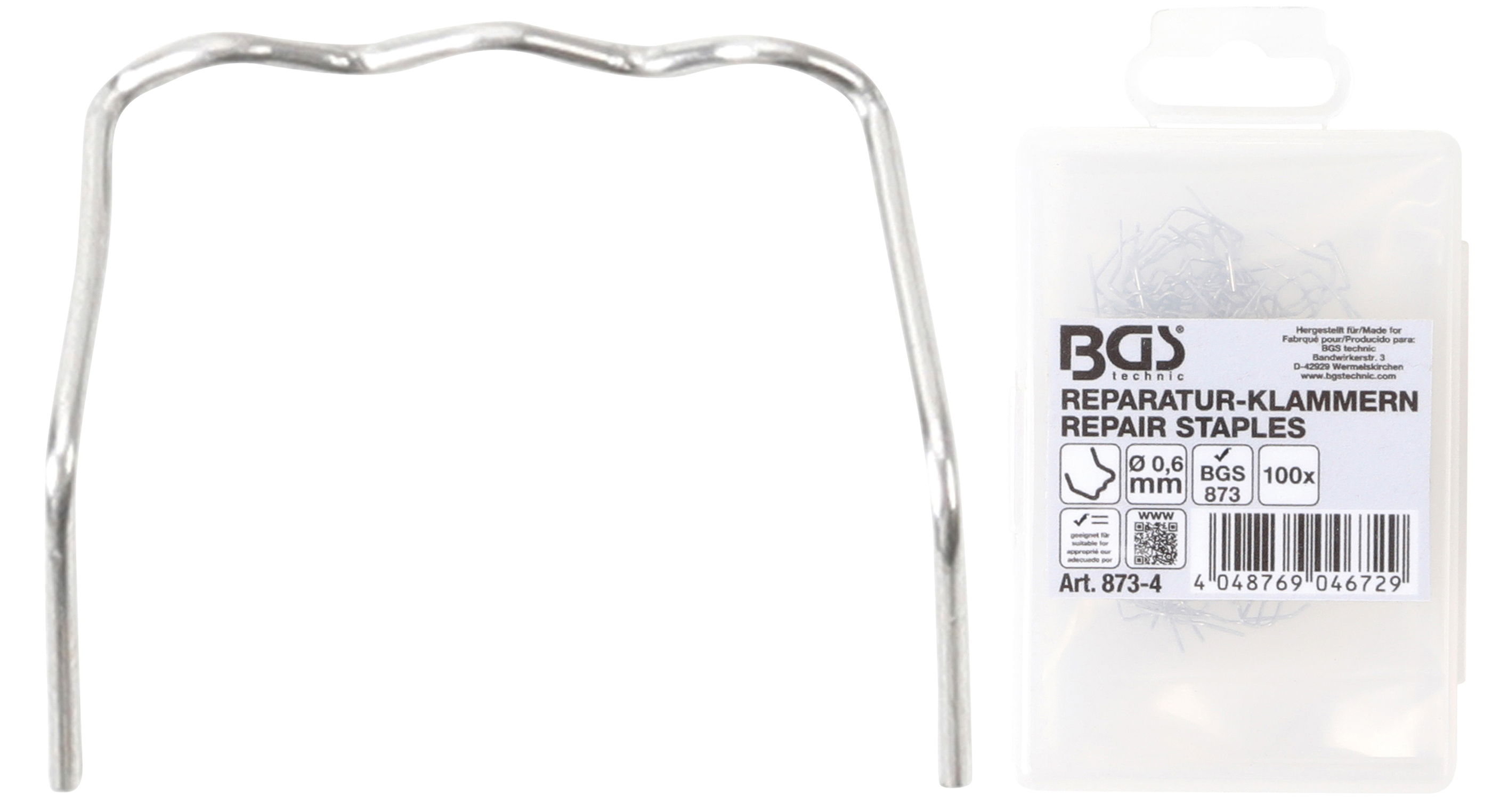 BGS Reparatur-Klammern | L-Form | Ø 0,6 mm | 100-tlg.