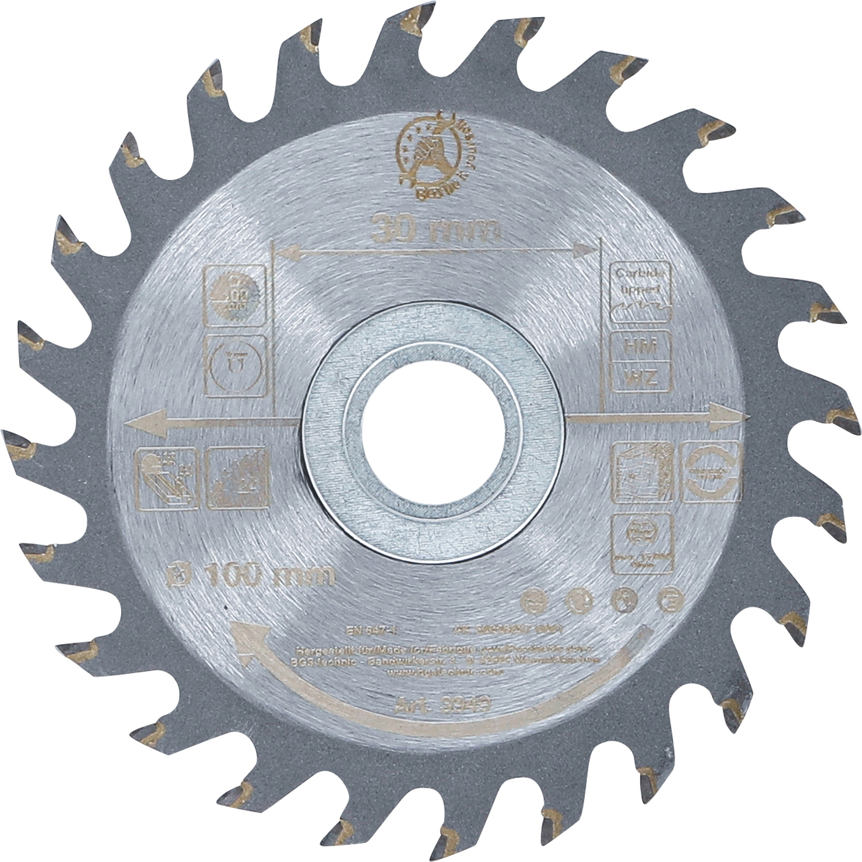 BGS Hartmetall-Kreissägeblatt | Ø 100 x 30 x 2,1 mm | 24 Zähne