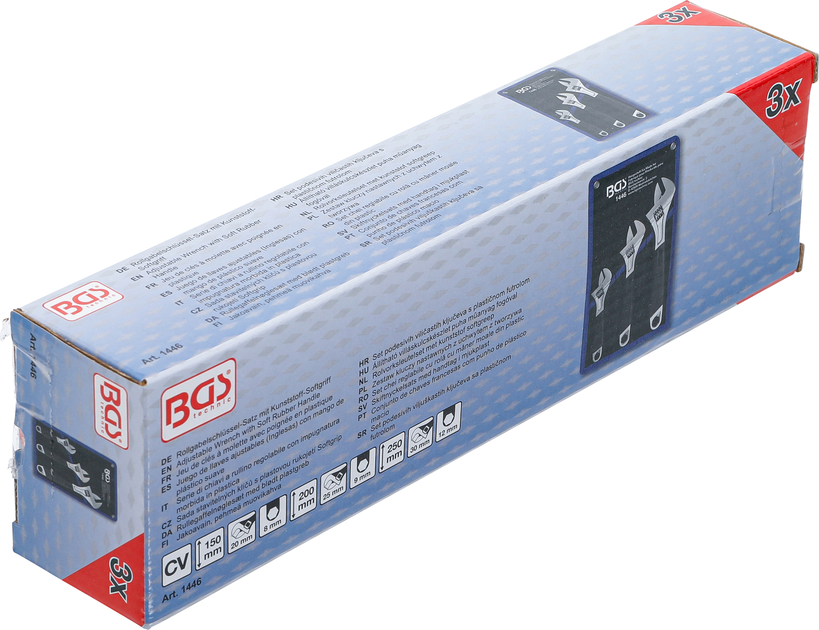 BGS Rollgabelschlüssel-Satz mit Kunststoff-Softgriff | 3-tlg.