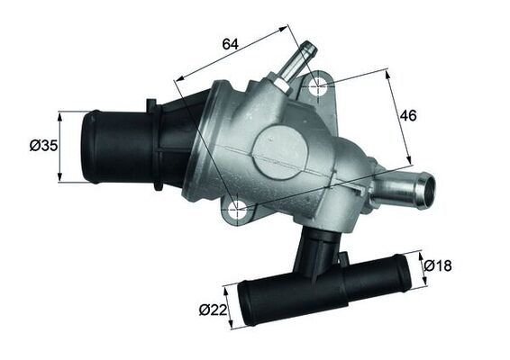 Thermostat, Kühlmittel TH 29 88 “MAHLE 88 °C, 12,2 cm”