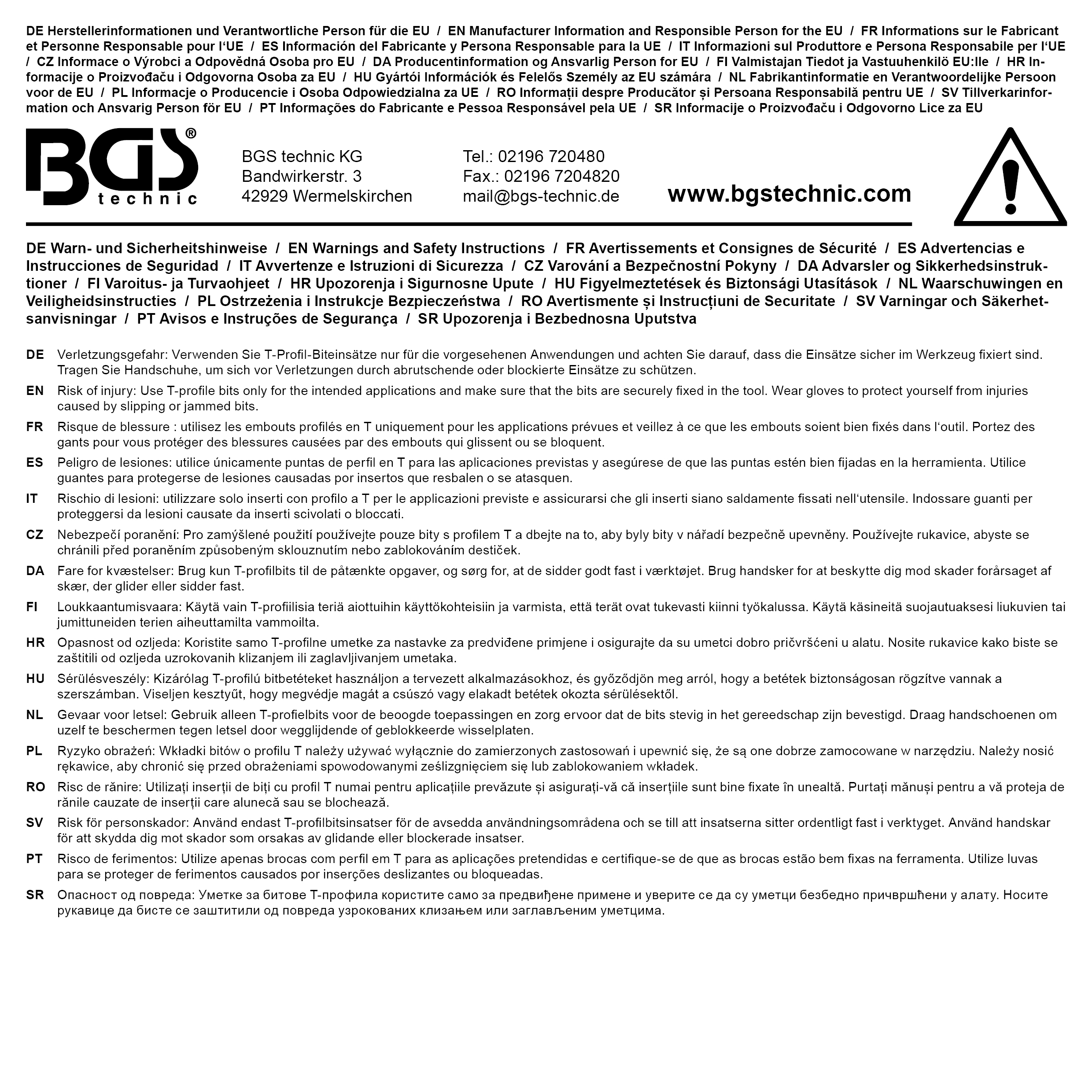 BGS Bit-Einsatz | Antrieb Innenvierkant 6,3 mm (1/4") | T-Profil (für Torx) T45