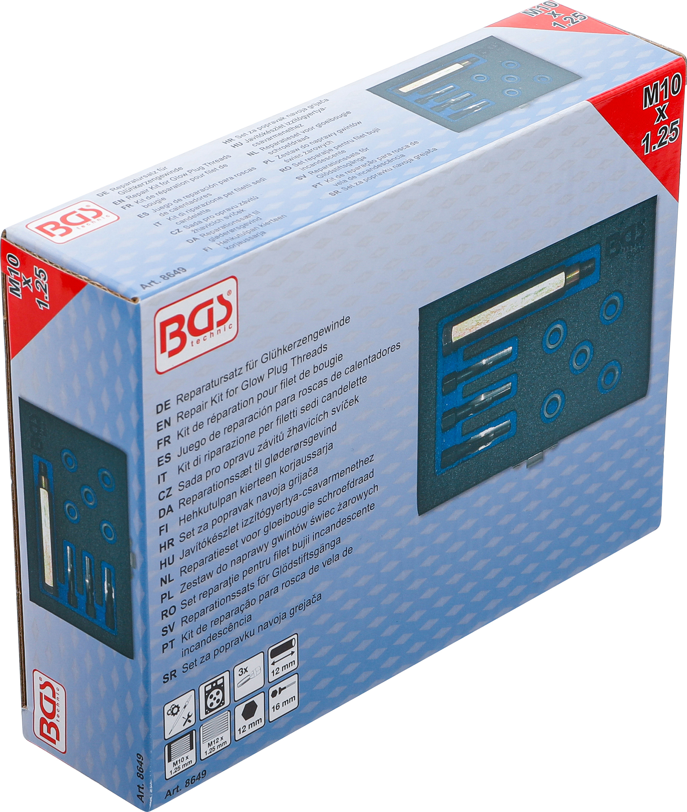 BGS Reparatursatz für Glühkerzengewinde | M10 x 1.25
