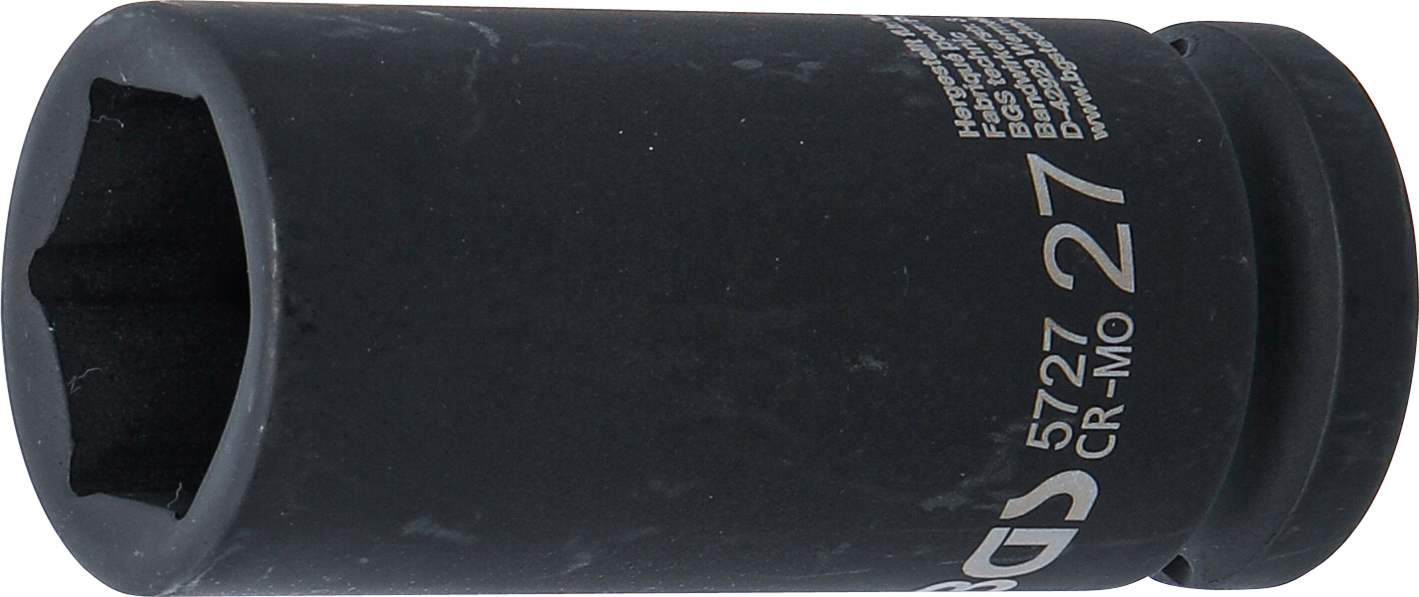 BGS Kraft-Steckschlüssel-Einsatz Sechskant, tief | Antrieb Innenvierkant 20 mm (3/4") | SW 27 mm