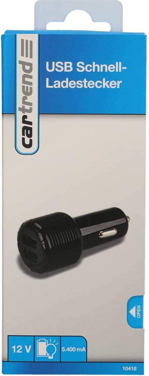 Cartrend USB Schnell Ladestecker Auto 2 Port