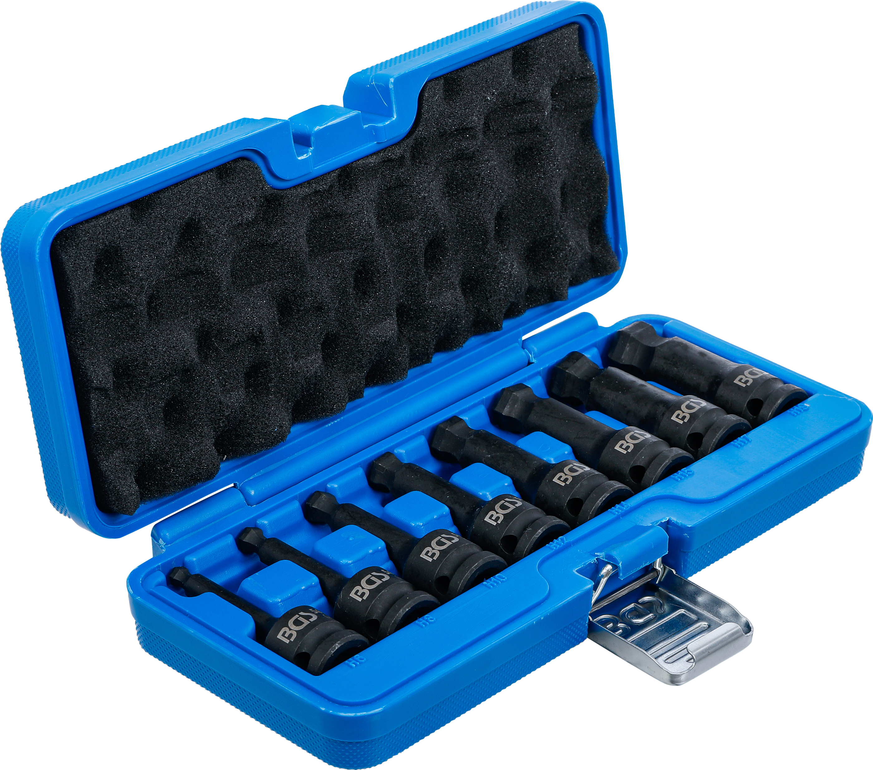 BGS Kraft-Bit-Einsatz-Satz | Länge 75 mm | Antrieb Innenvierkant 12,5 mm (1/2") | Innensechskant mit Kugelkopf 6 - 19 mm | 8-tlg.