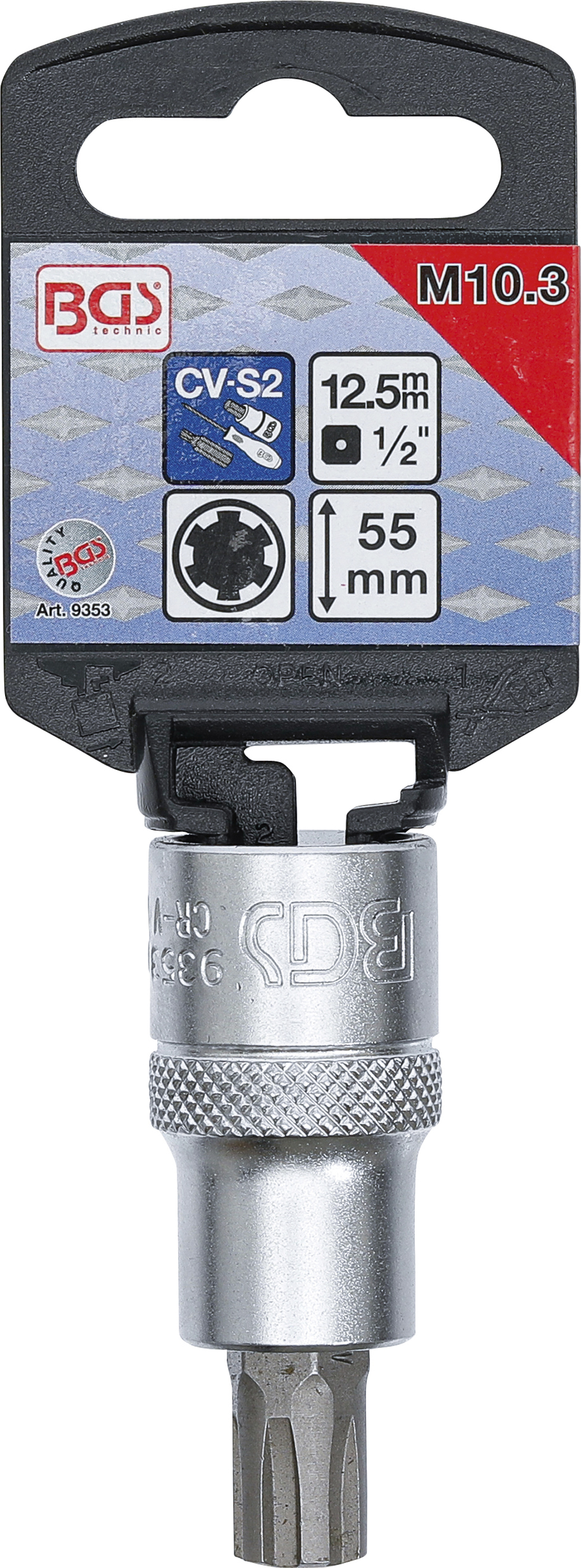 BGS Bit-Einsatz | Antrieb Innenvierkant 12,5 mm (1/2") | Keil-Profil (für Ribe) M10,3