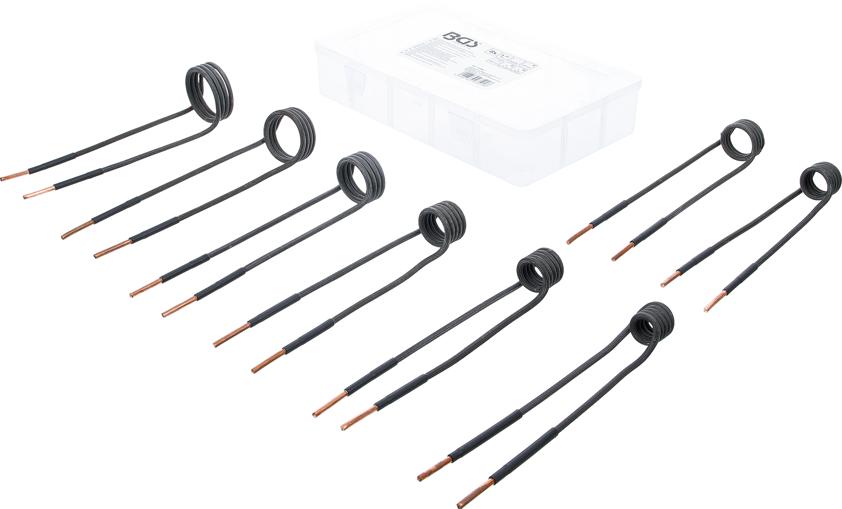 BGS Induktions-Spulen-Satz für Induktionsheizgerät | 90° abgewinkelt | für Art. 2169, 3390, 3391 | 8-tlg.