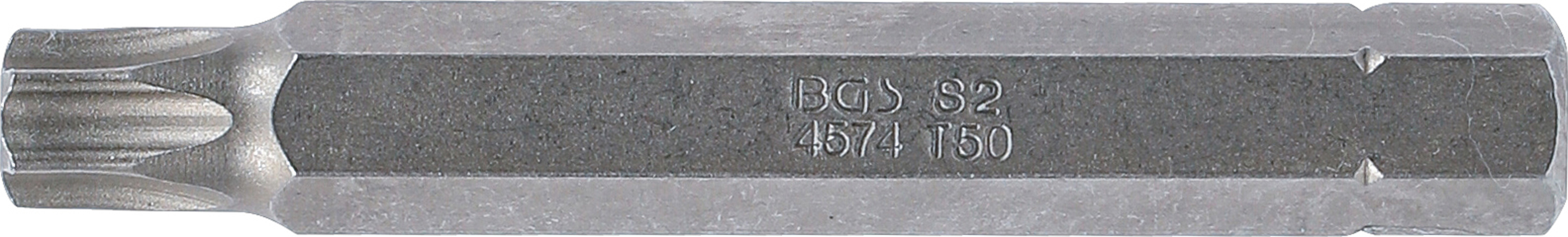 BGS Bit | Länge 75 mm | Antrieb Außensechskant 10 mm (3/8") | T-Profil (für Torx) T50