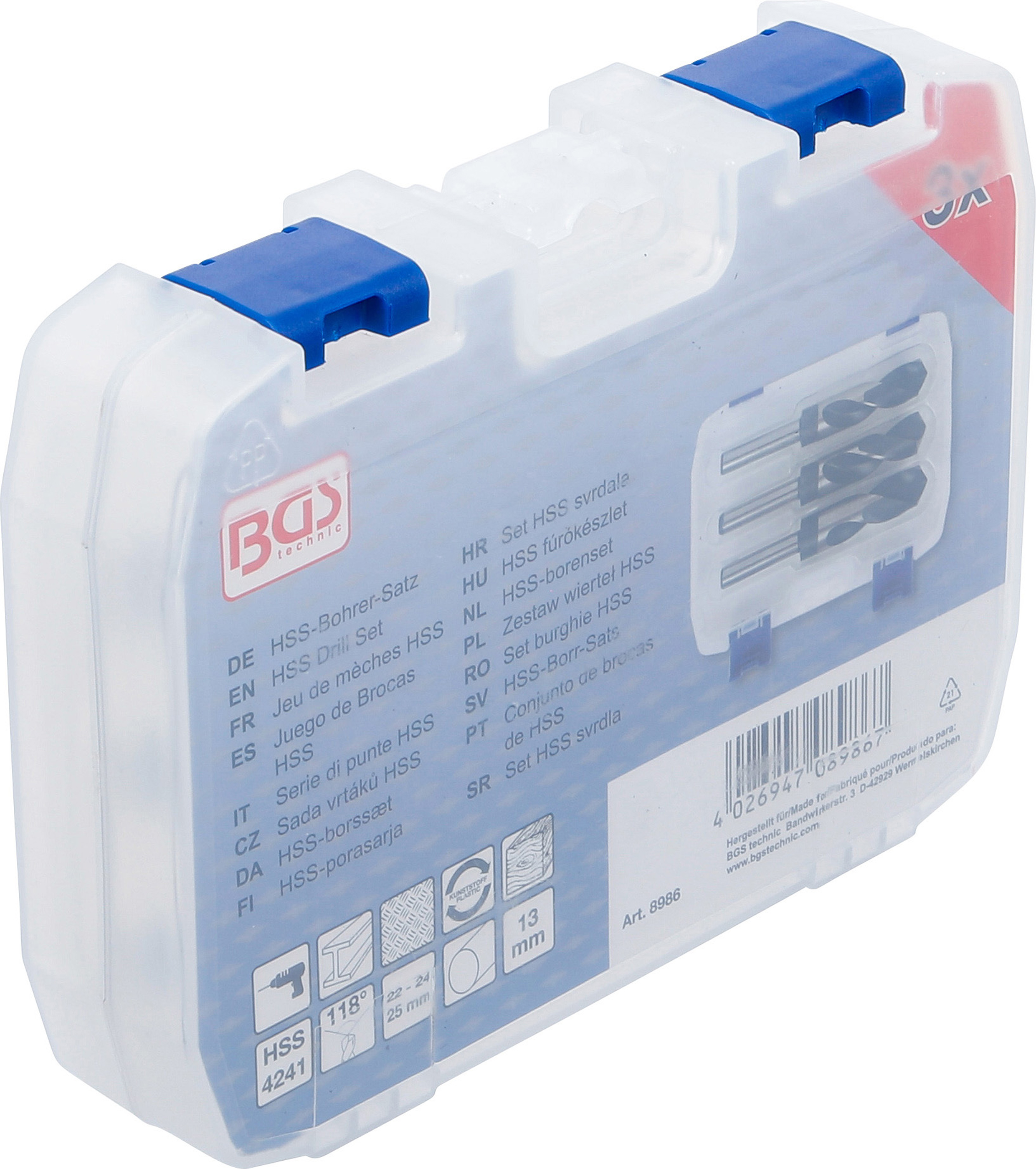 BGS HSS-Bohrer-Satz | 22 - 24 - 25 mm | 3-tlg.