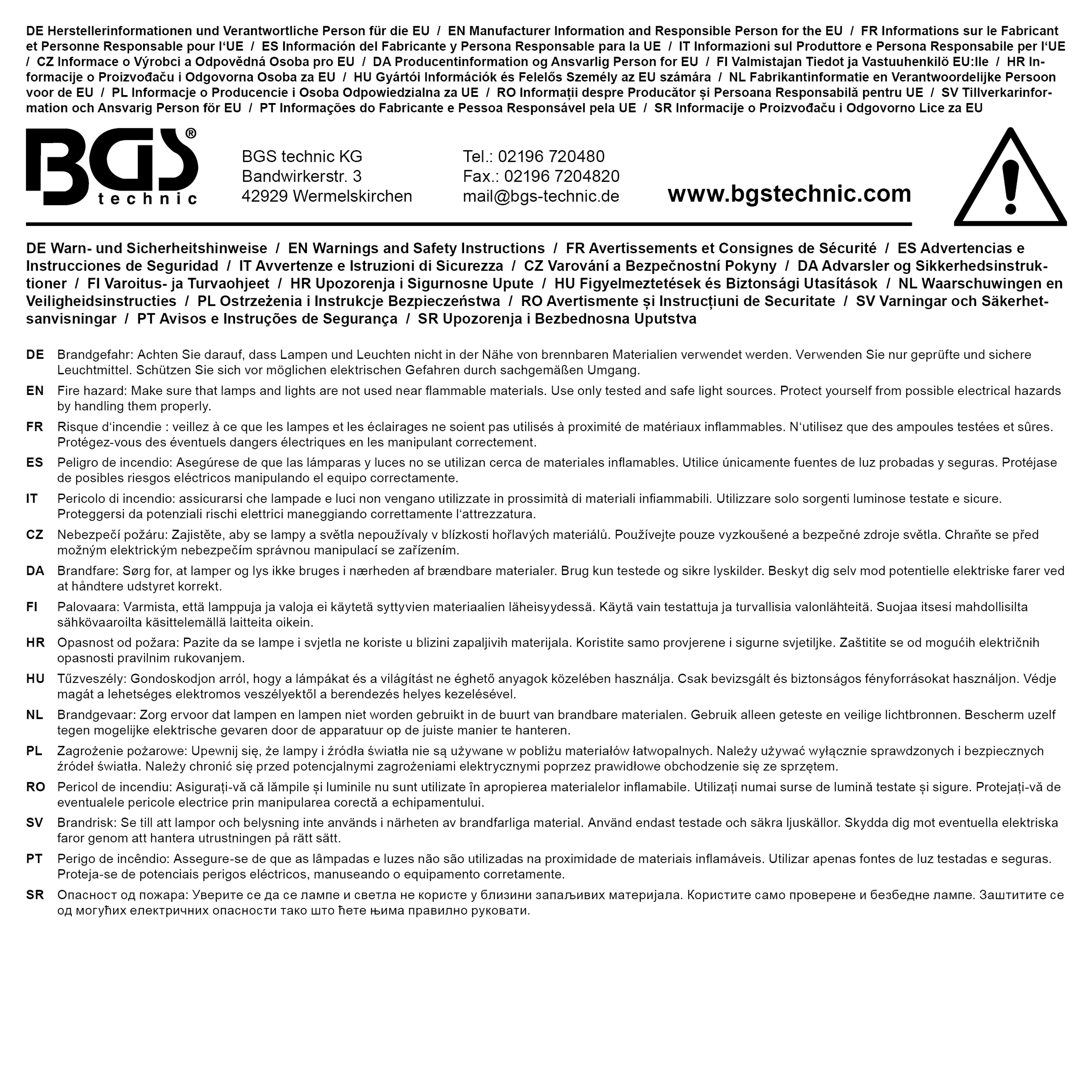 BGS COB-LED Stirnleuchte | mit Bewegungssensor
