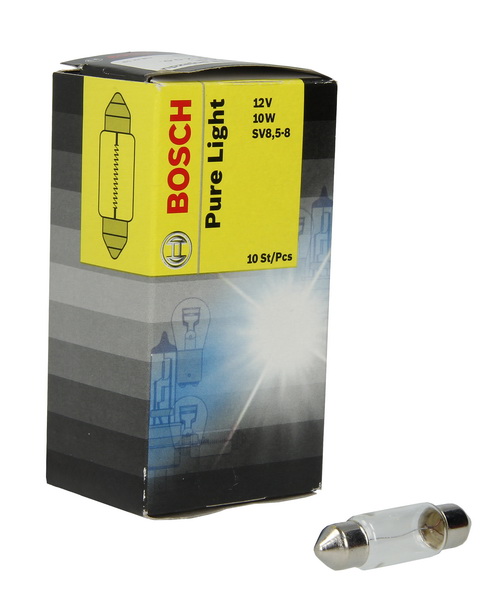Bosch 1 987 302 228 Pure Light Soffitte 12V 10W C10W SV8,5-8 Glühlampe 10er Pack