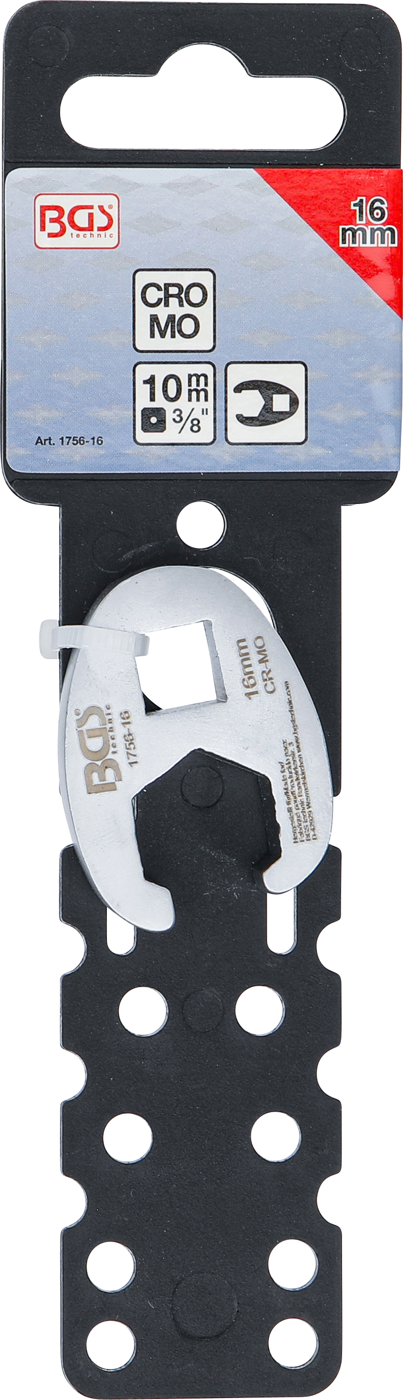 BGS Hahnenfußschlüssel | Antrieb Innenvierkant 10 mm (3/8") | SW 16 mm