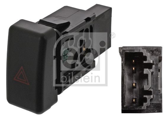 Warnblinkschalter “FEBI BILSTEIN 4 , schwarz , Kunststoff ”