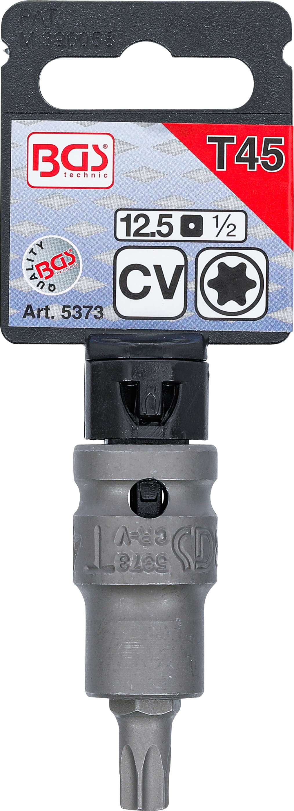 BGS Kraft-Bit-Einsatz | Länge 55 mm | Antrieb Innenvierkant 12,5 mm (1/2") | T-Profil (für Torx) T45