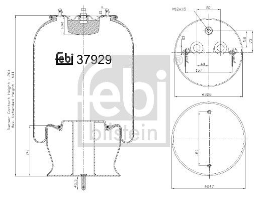 Federbalg, Luftfederung “FEBI BILSTEIN 247 mm, 171 mm, 228 mm”