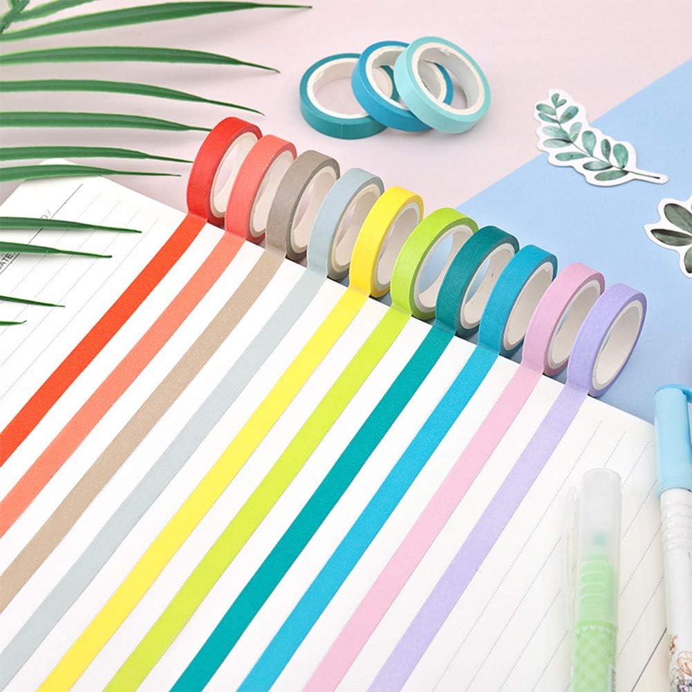 INTVN 40 Rollen Washi Tape Set, buntes dekoratives Washi Masking Tape, Früher Regenbogen Farbaufkleber Dekoratives Masking Tape für Scrapbook DIY Hand