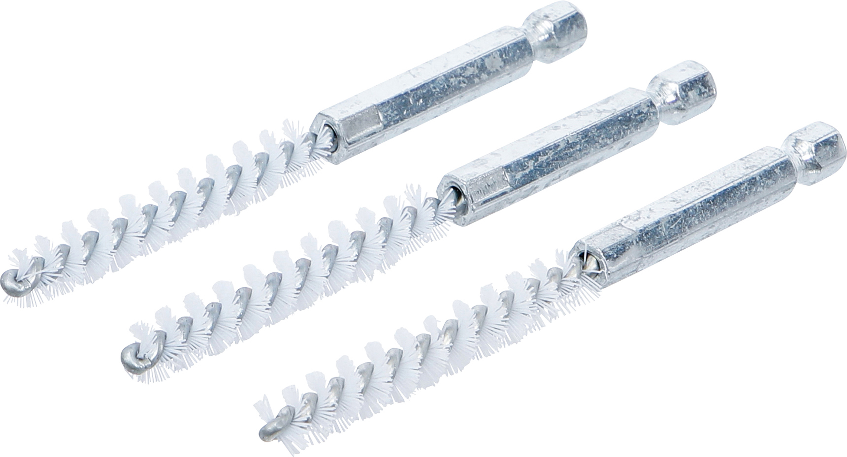 BGS Nylonbürste | 8 mm | Antrieb Außensechskant 6,3 mm (1/4") | 3-tlg.