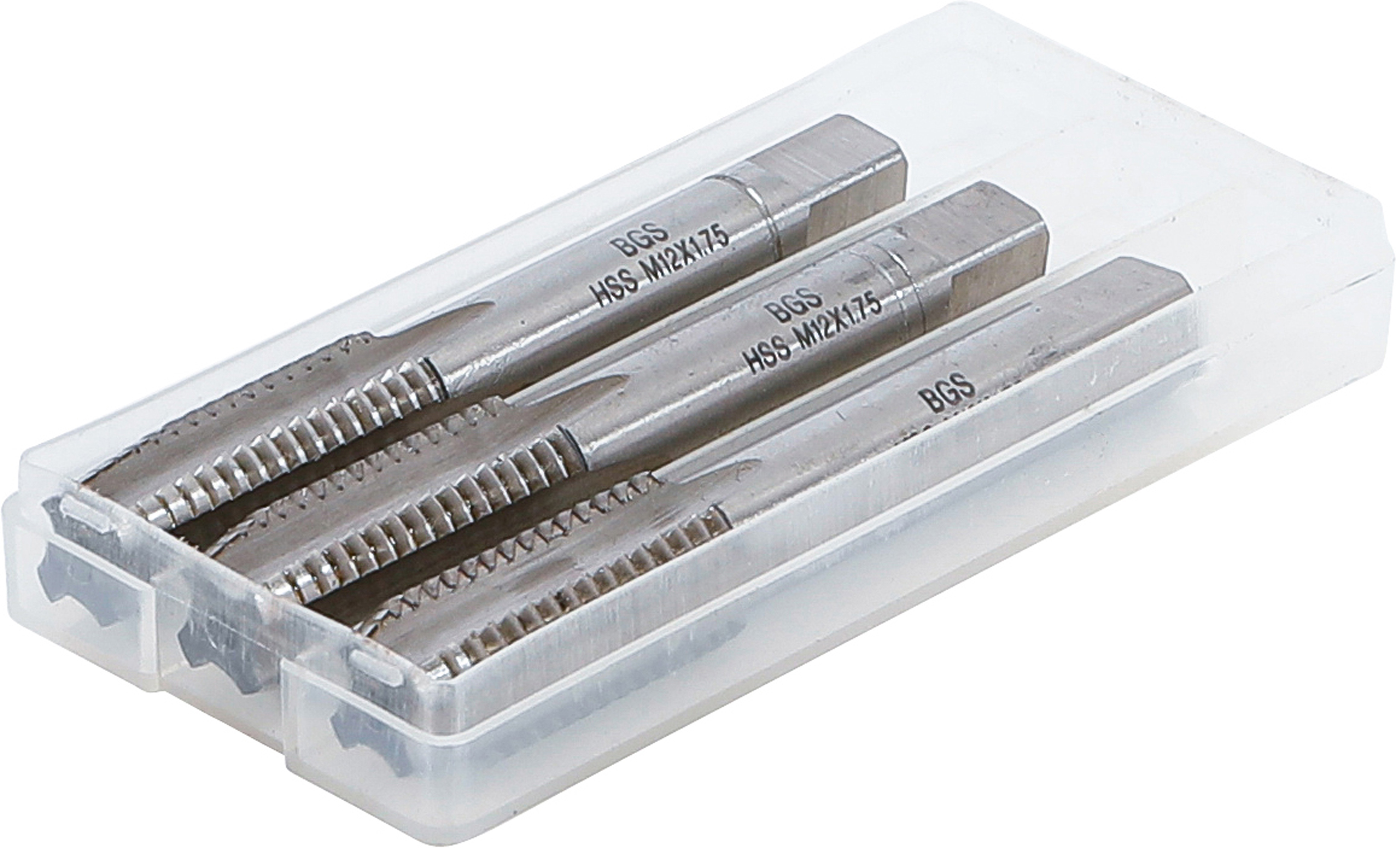 BGS Gewindebohrer-Satz | Vor-, Mittel- und Fertigschneider | HSS-G | M12 x 1,75 | 3-tlg.