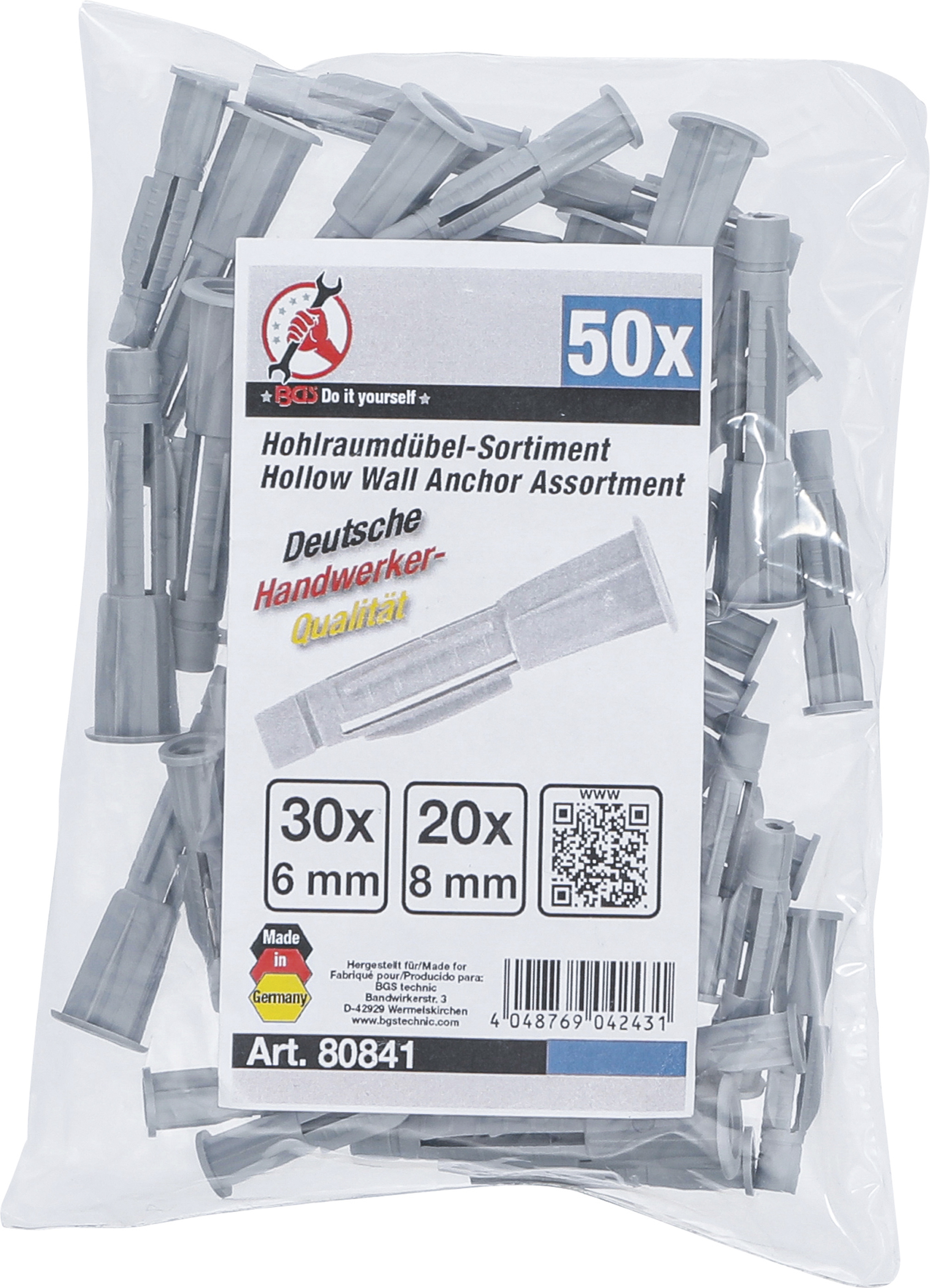 BGS Hohlraumdübel-Sortiment | 50-tlg.