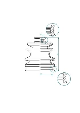 Faltenbalg, Antriebswelle