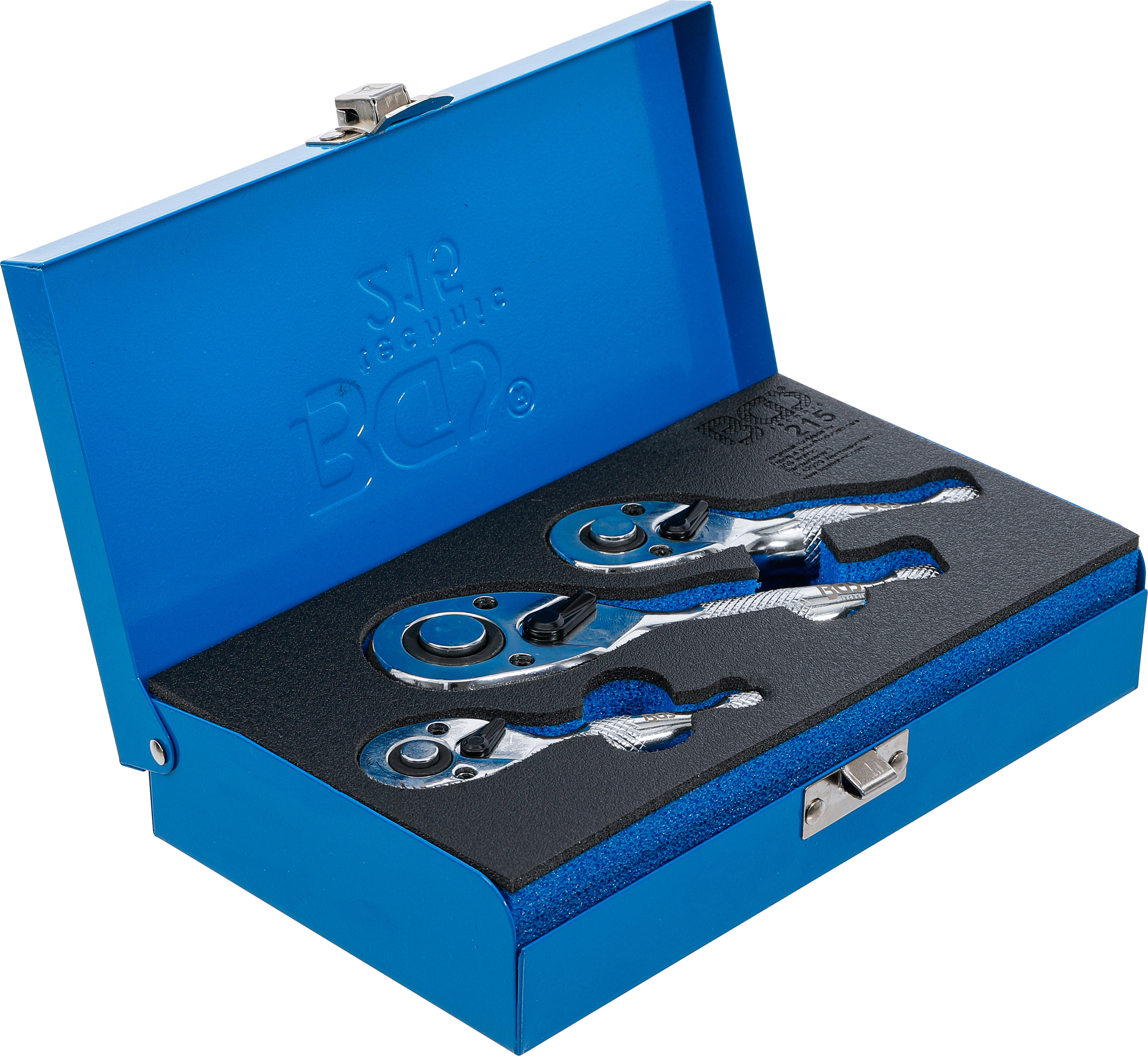 BGS Mini-Umschaltknarren-Satz | 6,3 mm (1/4") / 10 mm (3/8") / 12,5 mm (1/2") | 3-tlg.