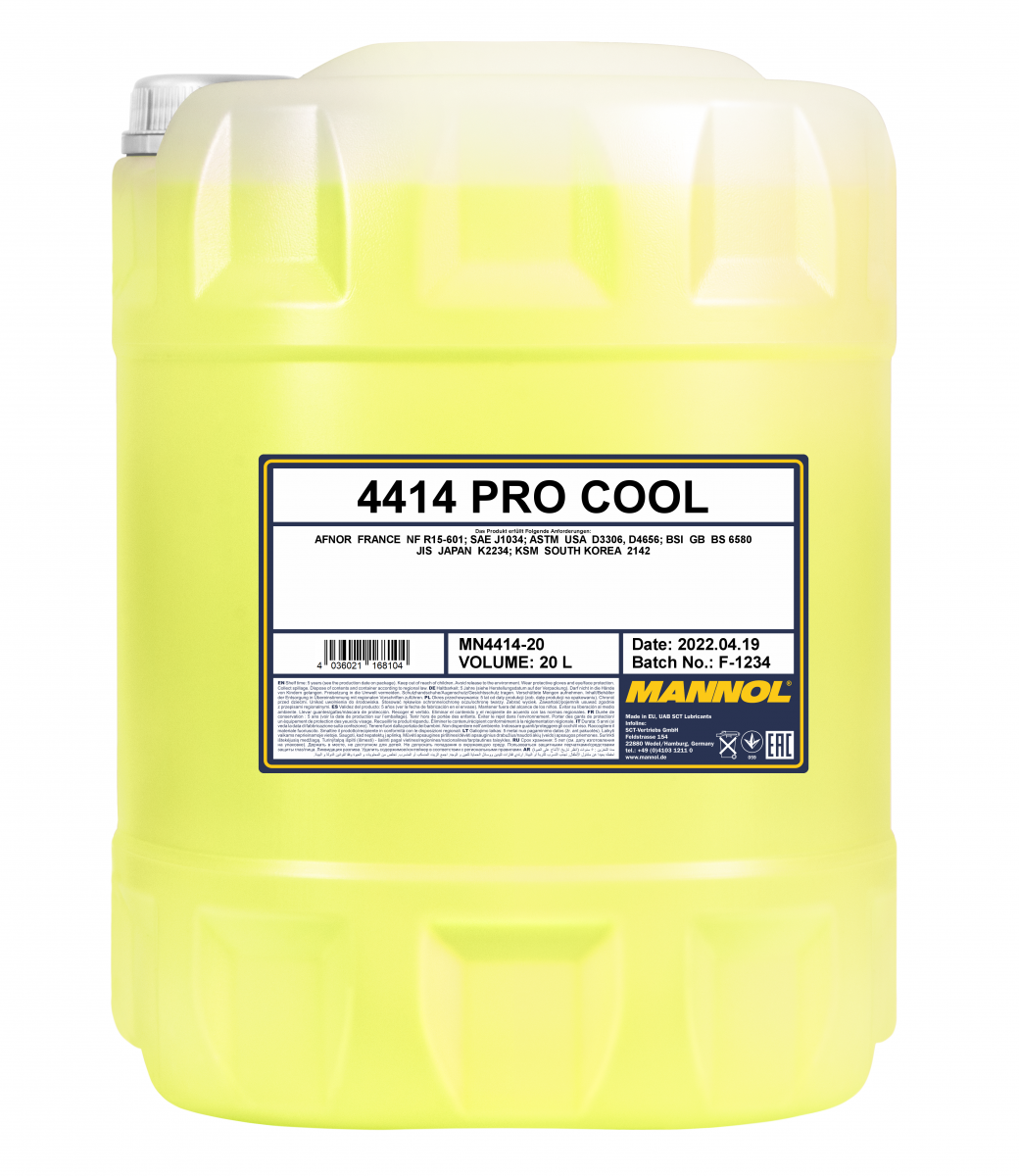 Mannol 4414 Pro Cool Kühlerfrostschutz Motorrad 20 Liter