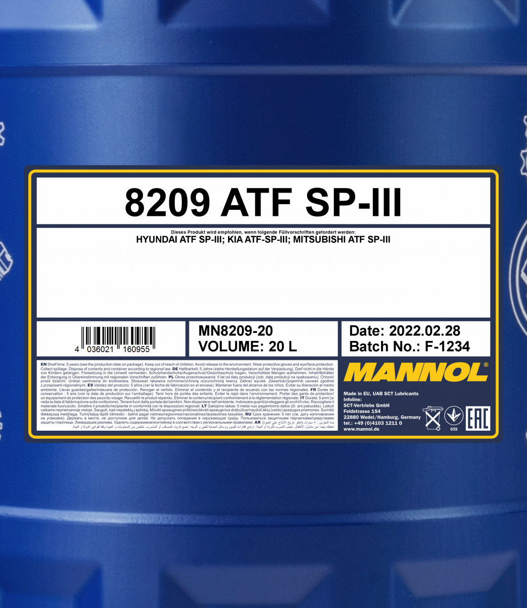 Mannol 8209 ATF SP-III 20 Liter