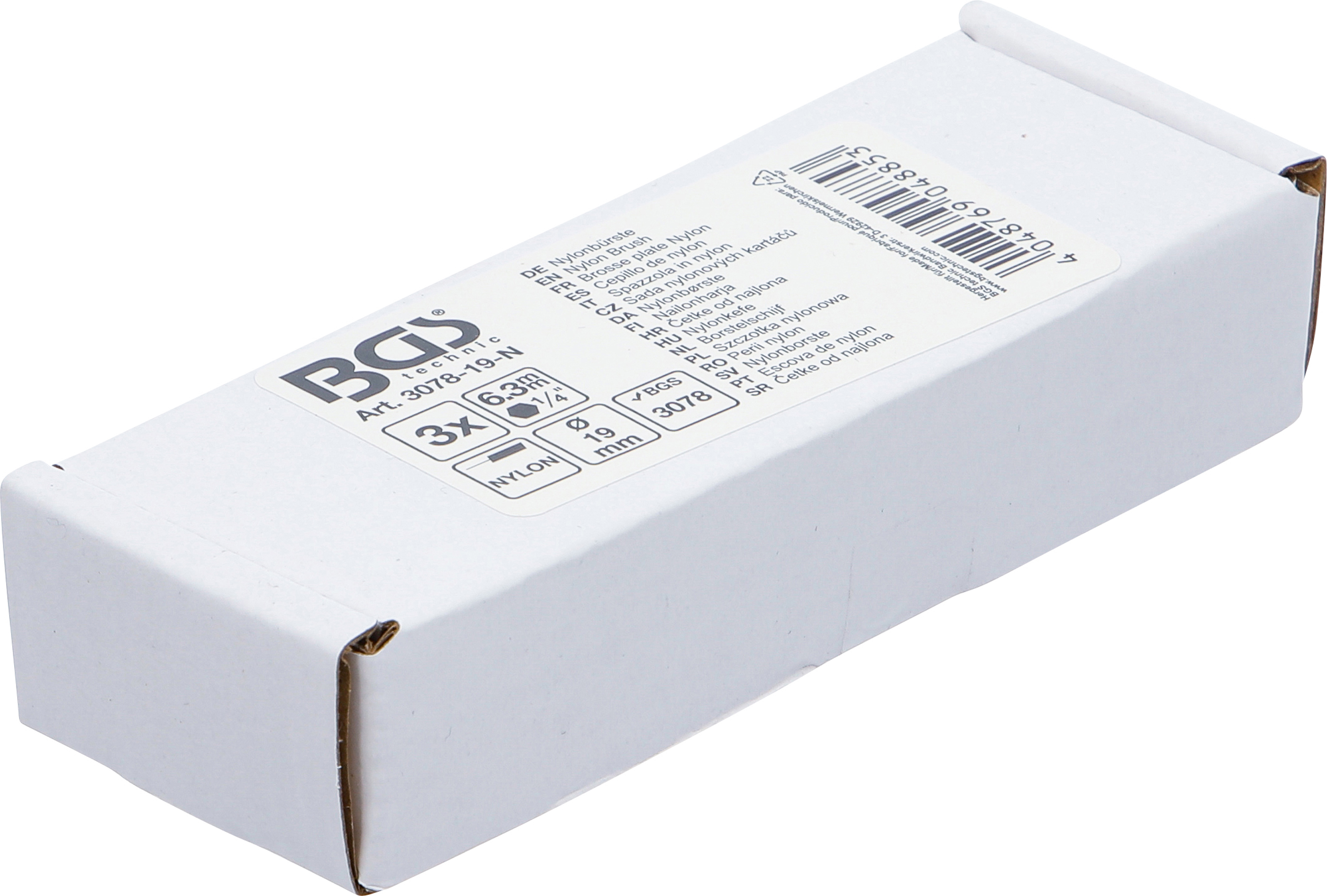 BGS Nylonbürste | 19 mm | Antrieb Außensechskant 6,3 mm (1/4") | 3-tlg.