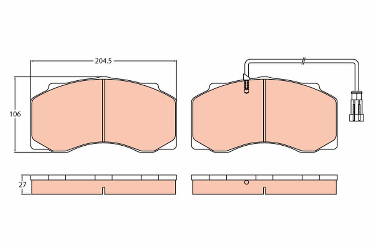 Bremsbelagsatz, Scheibenbremse