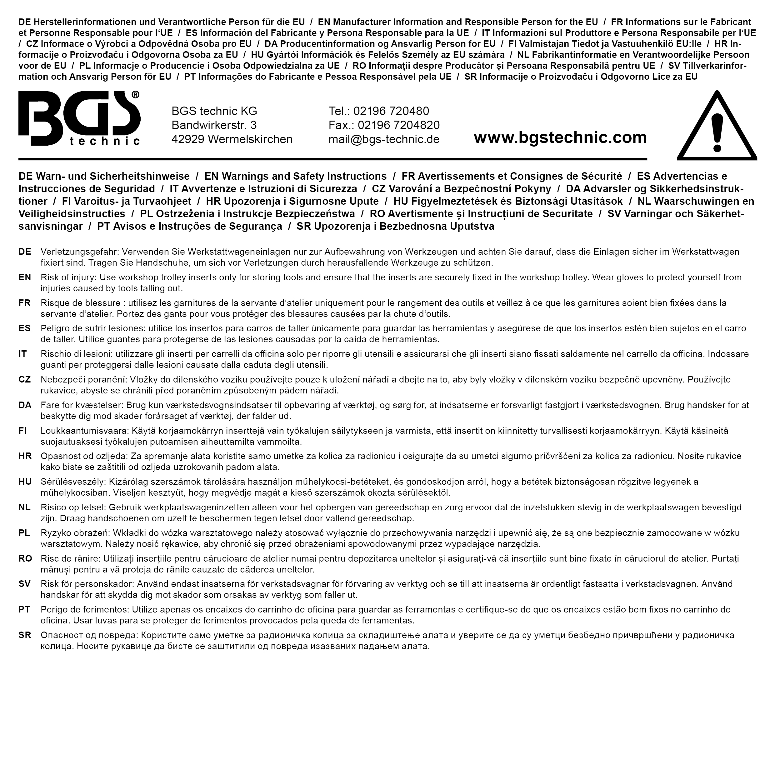 BGS Werkstattwageneinlage 1/6: Motor-Einstellwerkzeug-Satz | für Mercedes-Benz / Chrysler