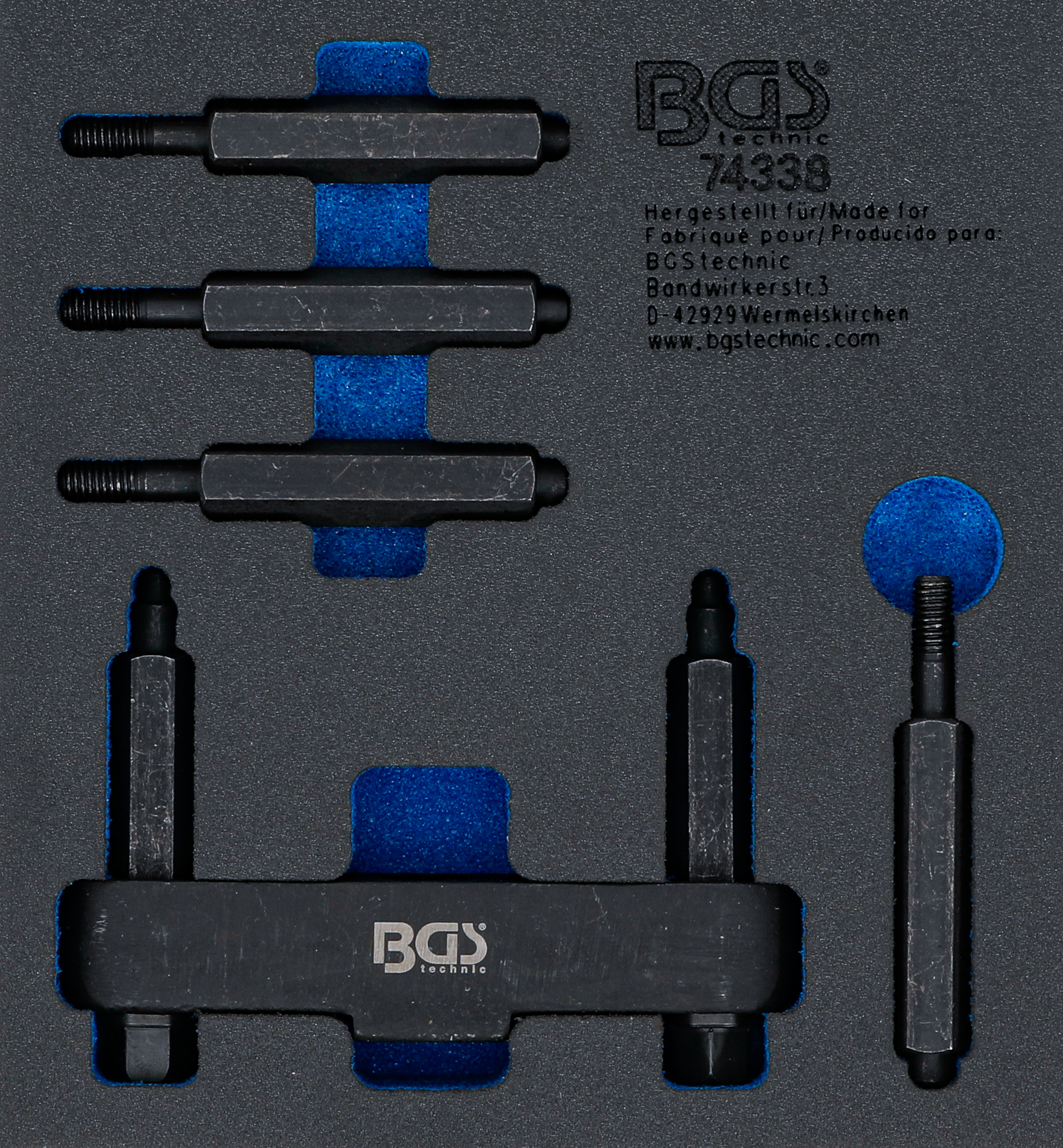 BGS Werkstattwageneinlage 1/6: Stirnlochmuttern-Schlüssel | für Lkw-Hinterachsen