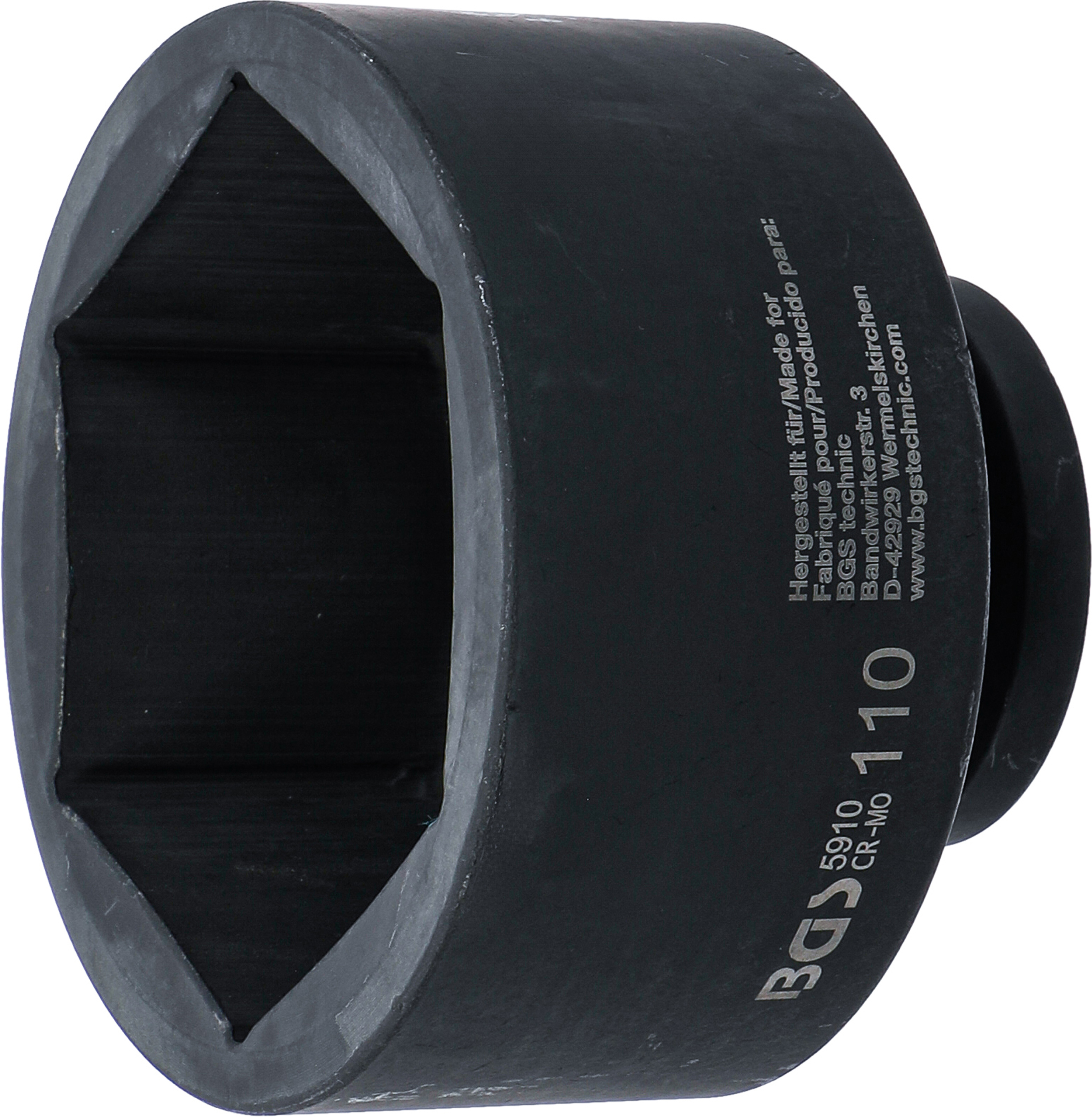 BGS Kraft-Steckschlüssel-Einsatz Sechskant | Antrieb Innenvierkant 25 mm (1") | SW 110 mm
