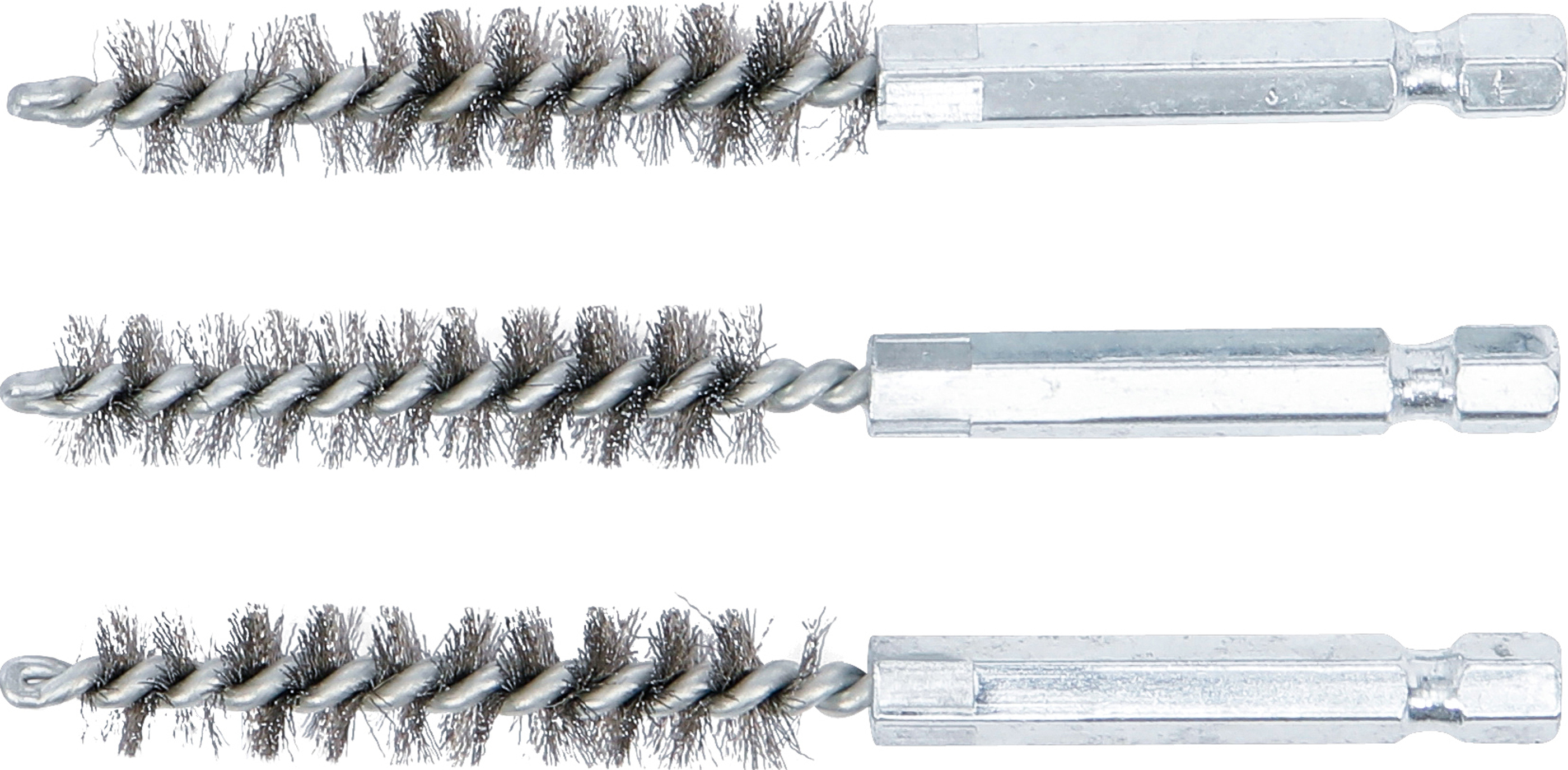 BGS Stahlbürste | 10 mm | Antrieb Außensechskant 6,3 mm (1/4") | 3-tlg.