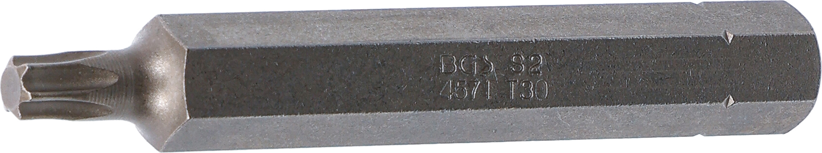 BGS Bit | Länge 75 mm | Antrieb Außensechskant 10 mm (3/8") | T-Profil (für Torx) T30