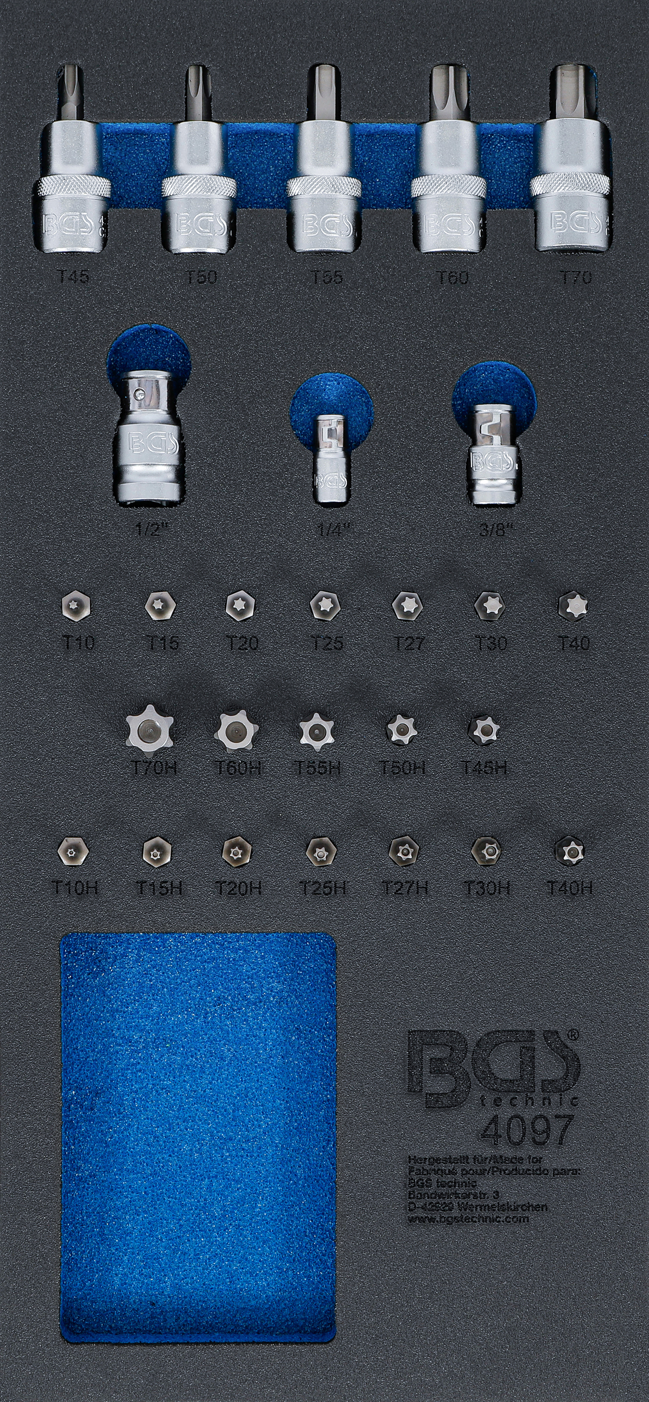 BGS Werkstattwageneinlage 1/3: Bit- und Bit-Einsatz-Sortiment | 27-tlg.