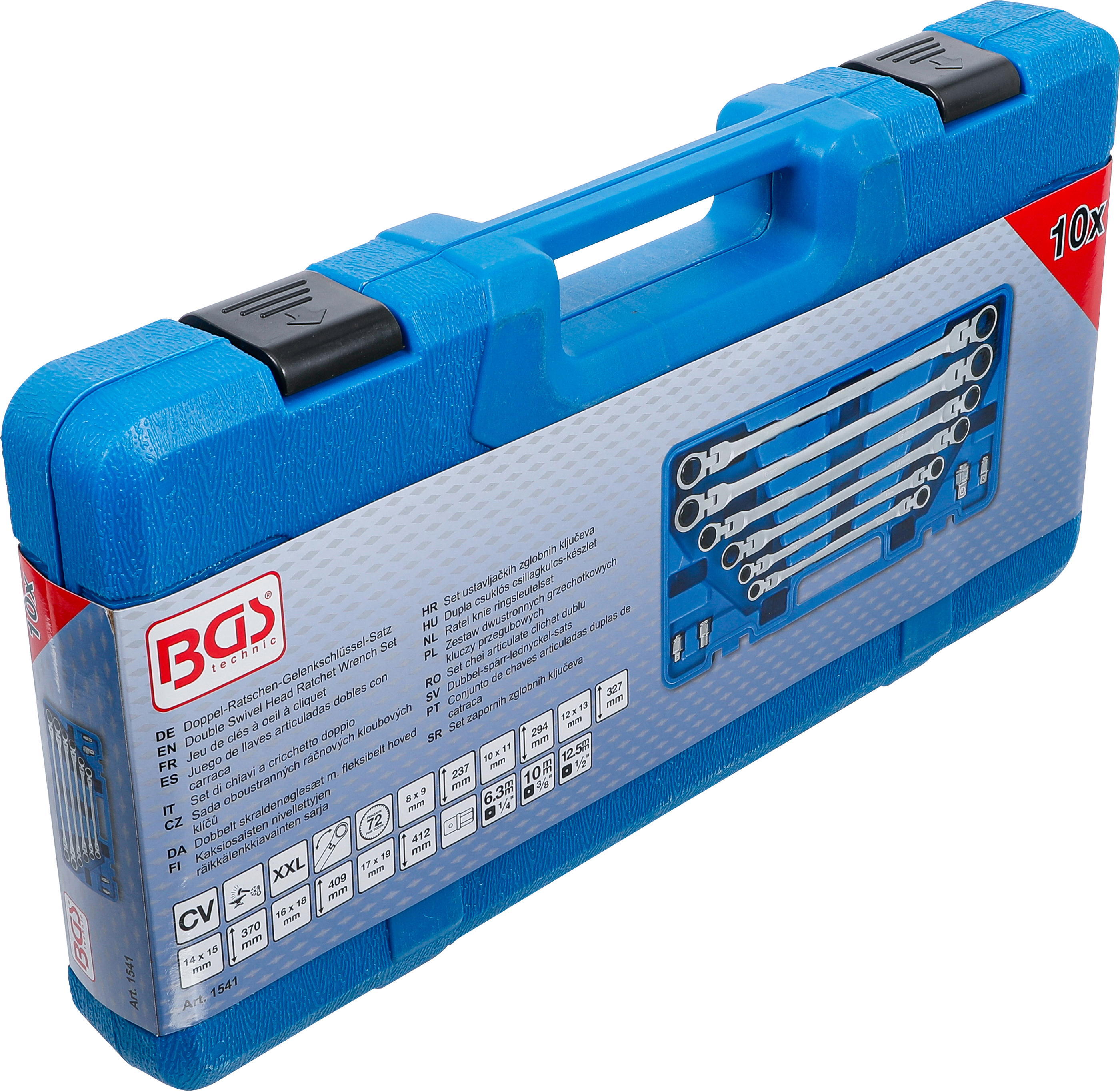 BGS Doppel-Ratschen-Gelenkschlüssel-Satz | SW 8 - 19 mm | 10-tlg.