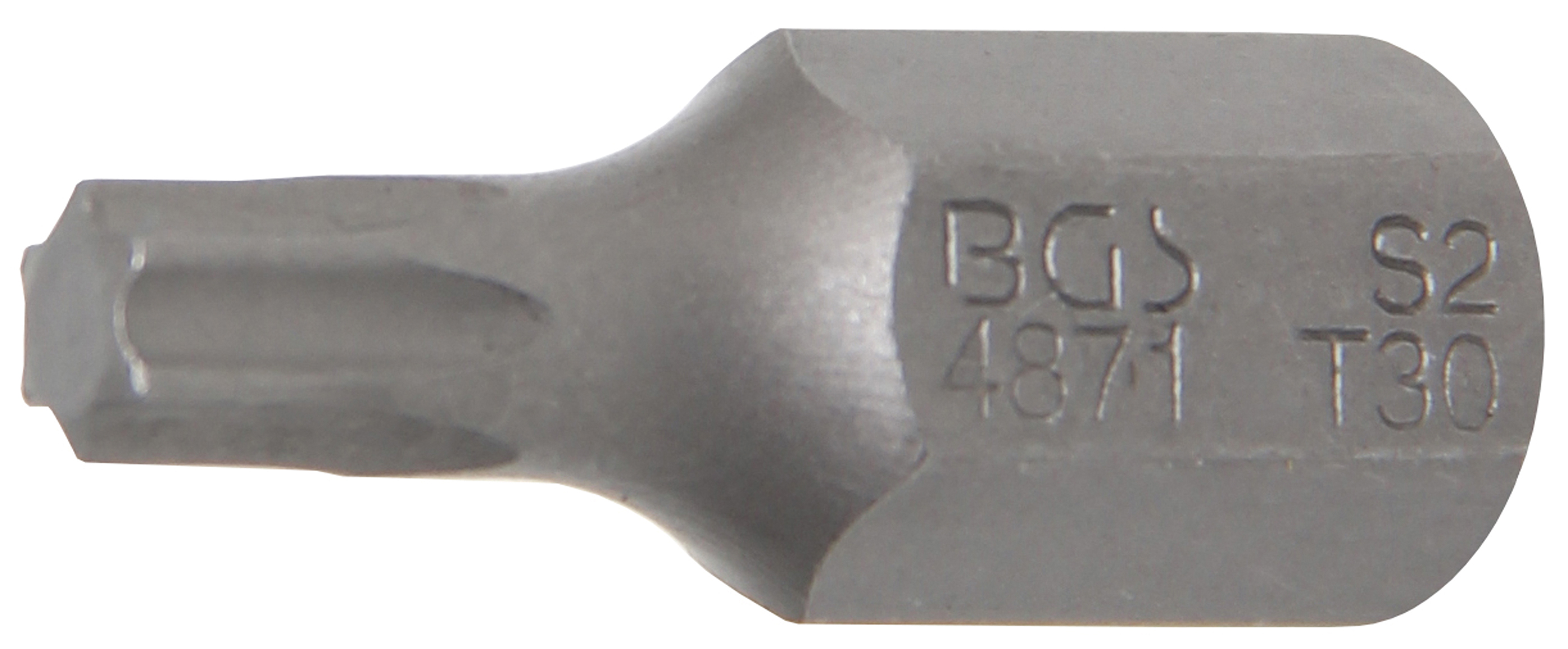 BGS Bit | Länge 30 mm | Antrieb Außensechskant 10 mm (3/8") | T-Profil (für Torx) T30