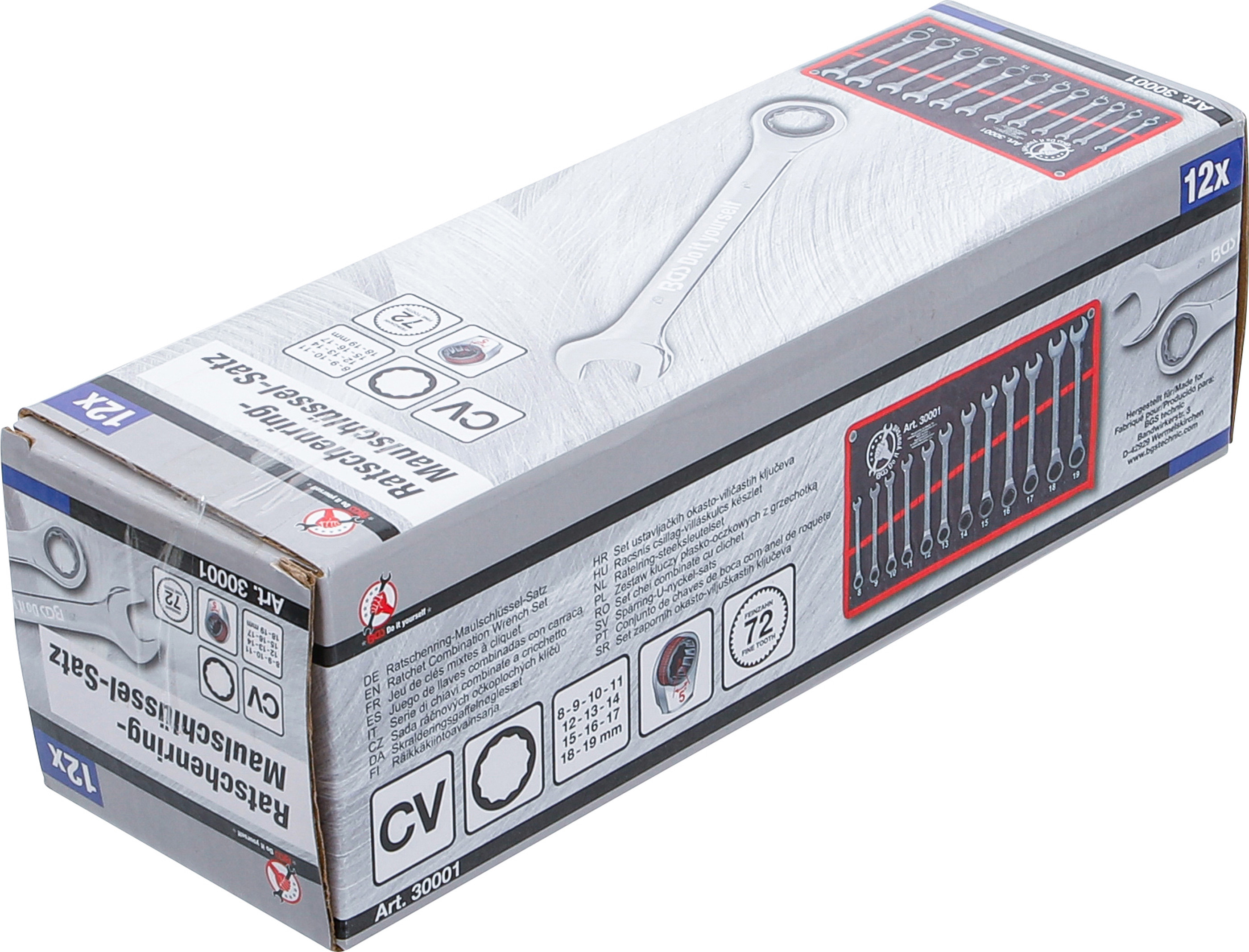 BGS Ratschenring-Maulschlüssel-Satz | SW 8 - 19 mm | 12-tlg.