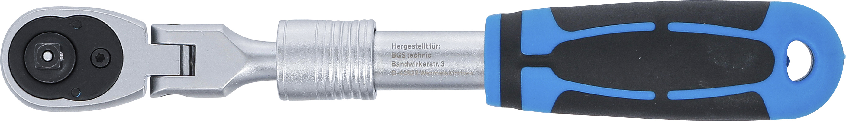 BGS Umschaltknarre, ausziehbar, abwinkelbar | Abtrieb Außenvierkant 6,3 mm (1/4") | 210 - 250 mm