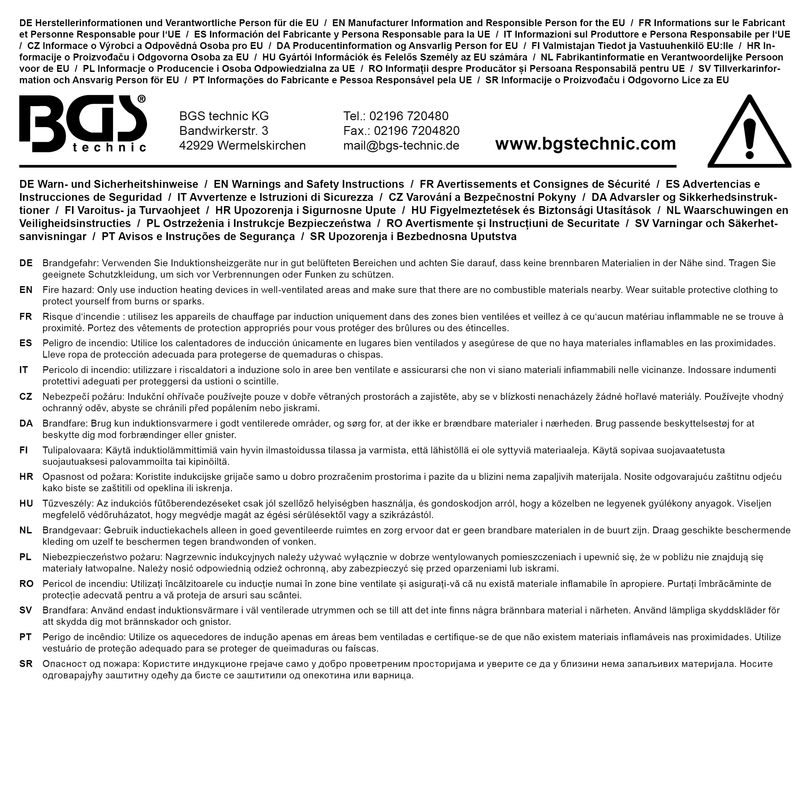 BGS Induktions-Spule für Induktionsheizgerät | flach | für Art. 2169, 3390, 3391