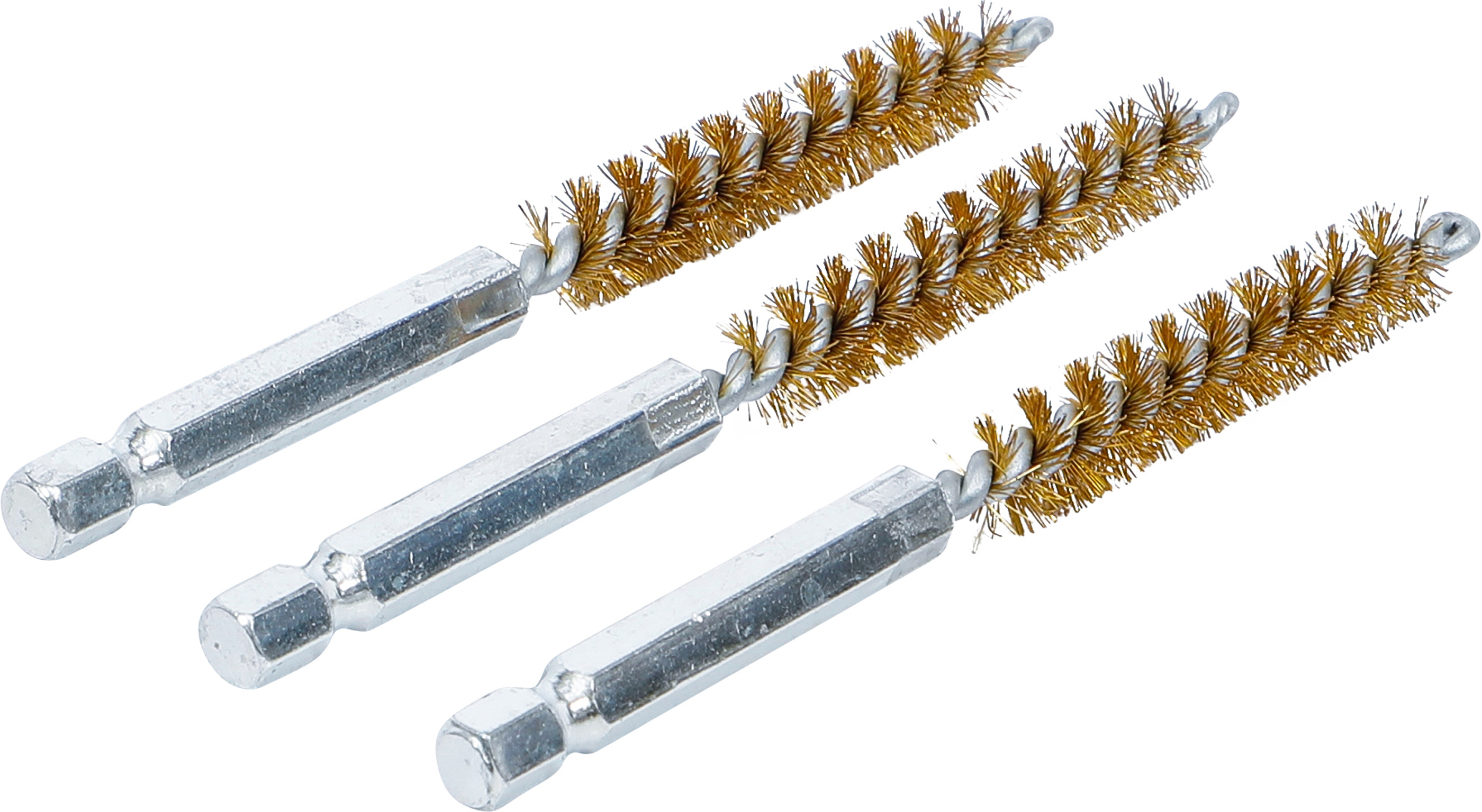 BGS Messingbürste | 9 mm | Antrieb Außensechskant 6,3 mm (1/4") | 3-tlg.