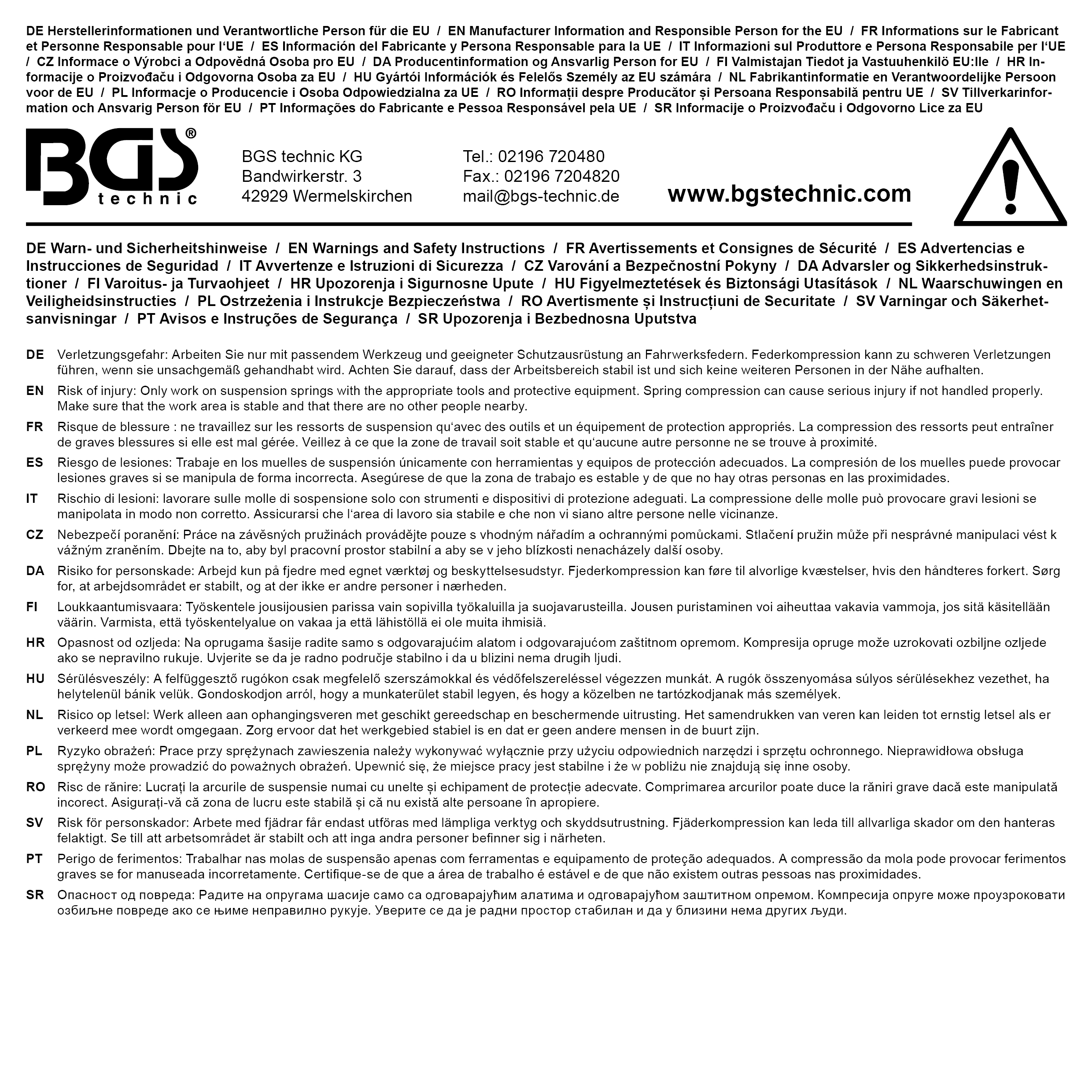 BGS Federspanner-Satz | 1500 kg