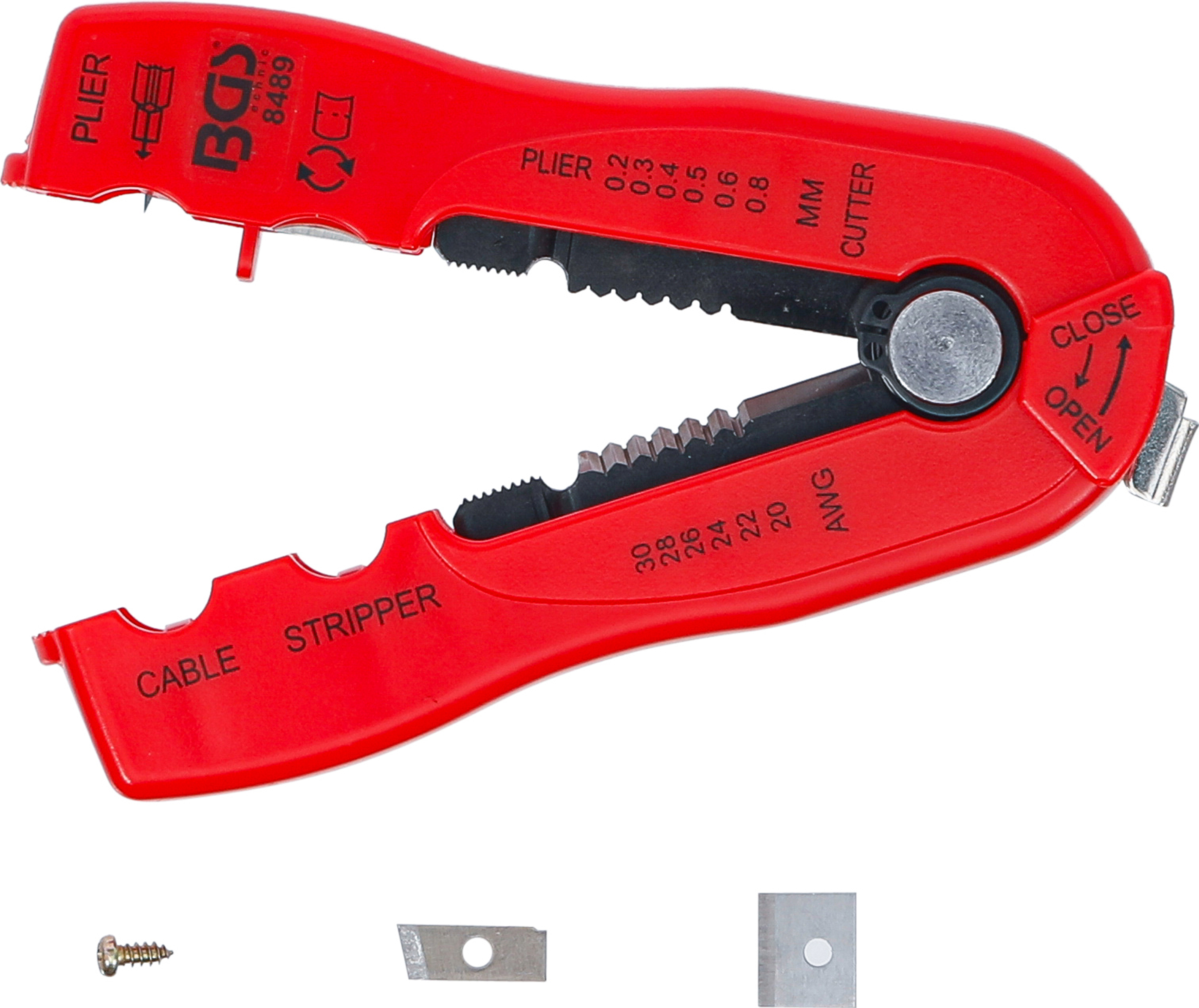 BGS Draht-/Kabel-Abisolierer "2-IN-1" | 0,2 - 0,8 mm