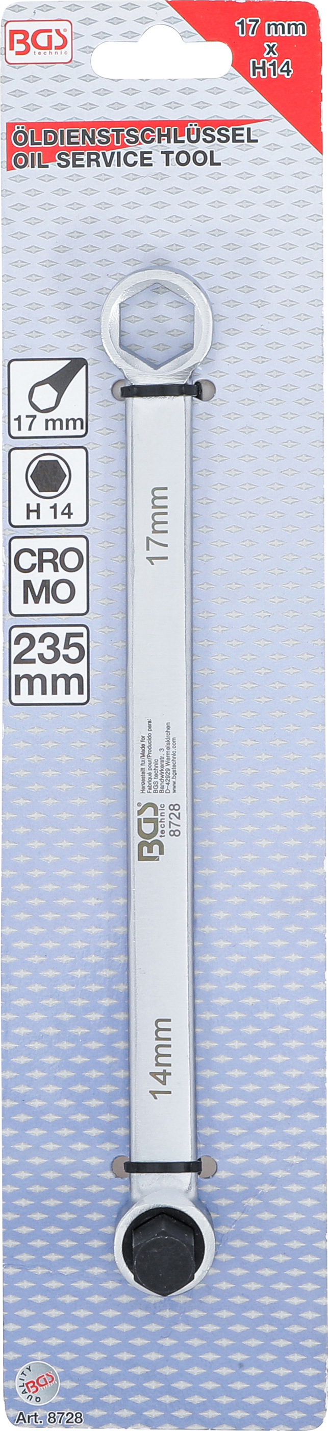 BGS Öldienstschlüssel | SW 17 mm x H14