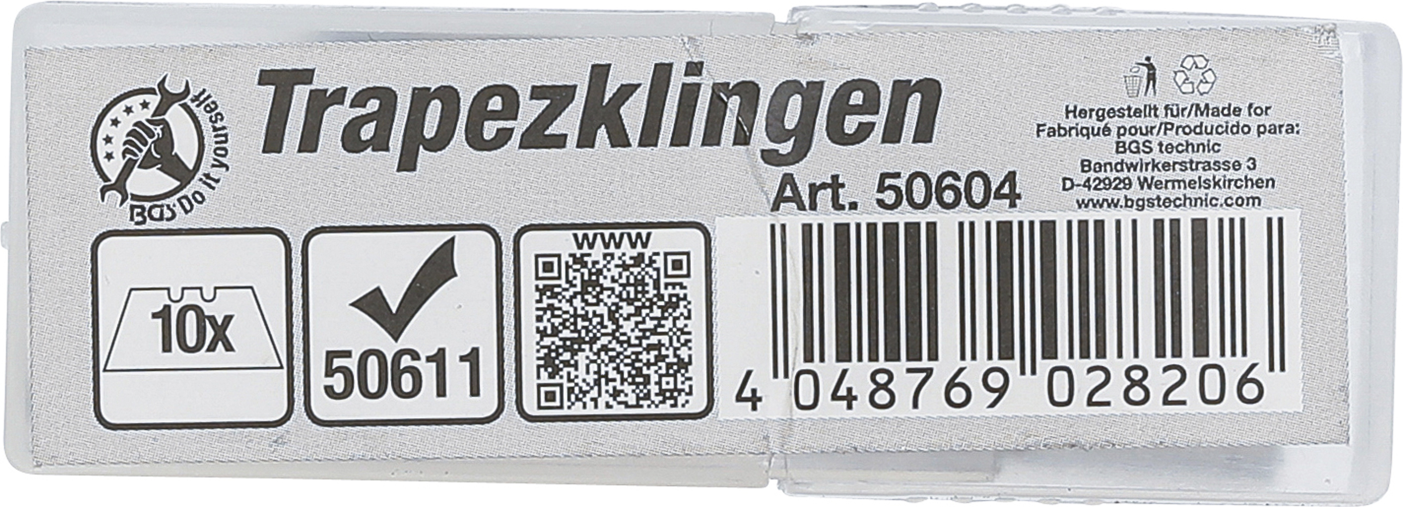 BGS Trapezklingen-Satz | für Art. 50611, 50614 | 10-tlg.