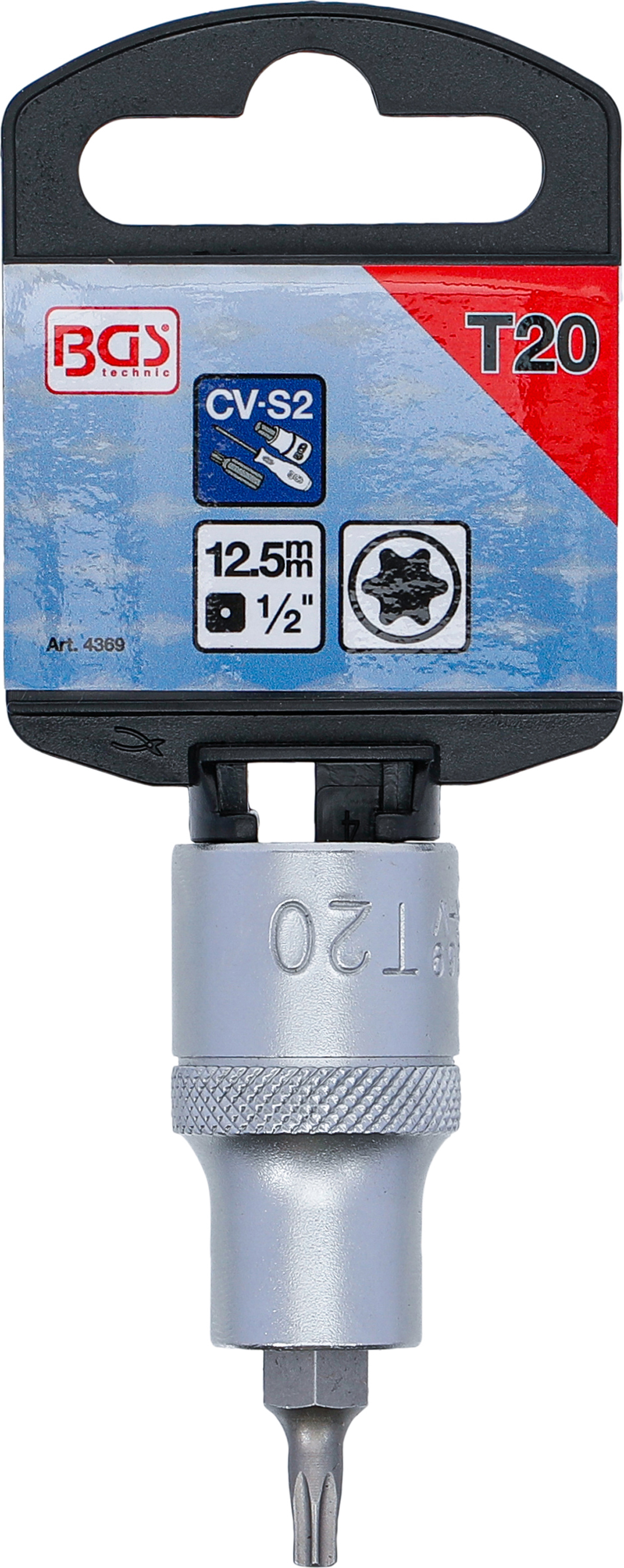 BGS Bit-Einsatz | Antrieb Innenvierkant 12,5 mm (1/2") | T-Profil (für Torx) T20