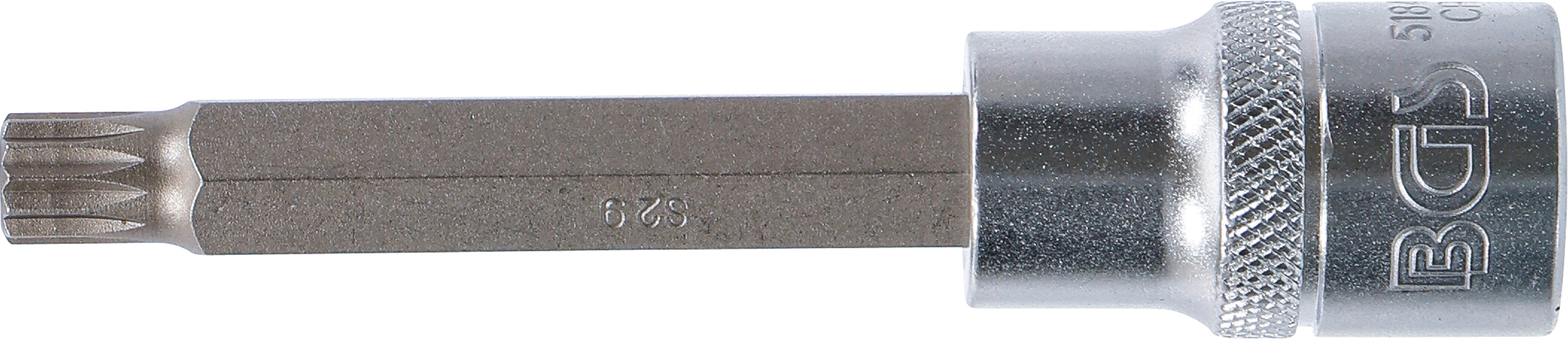 BGS Bit-Einsatz | Länge 100 mm | Antrieb Innenvierkant 12,5 mm (1/2") | Innenvielzahn (für XZN) M9