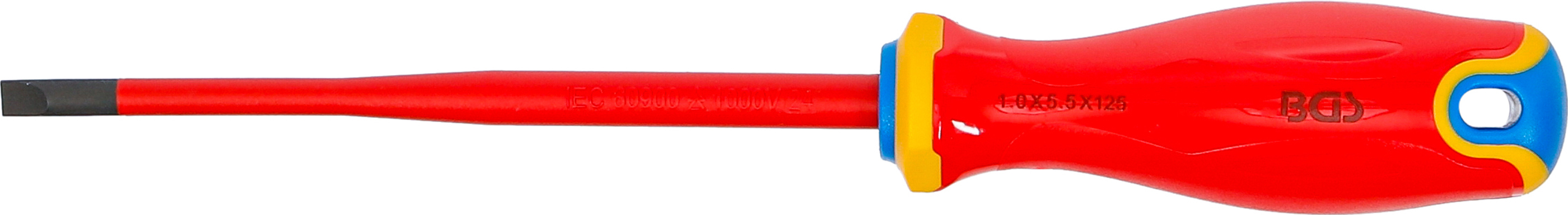 BGS VDE-Schraubendreher | extra dünne Spitze | Schlitz 5,5 mm