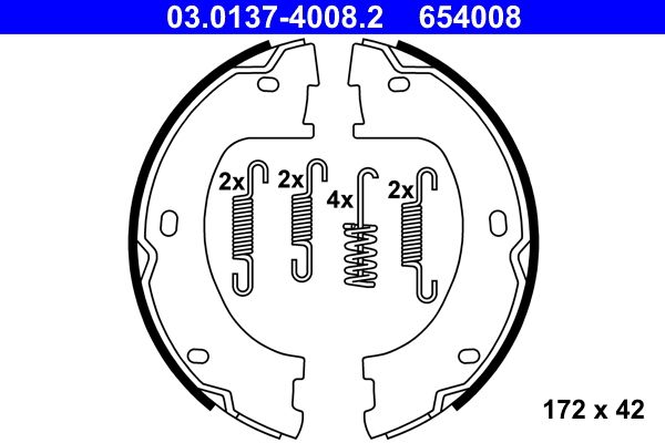 Bremsbackensatz, Feststellbremse “ATE 172 mm, 42 mm, ohne Hebel ”