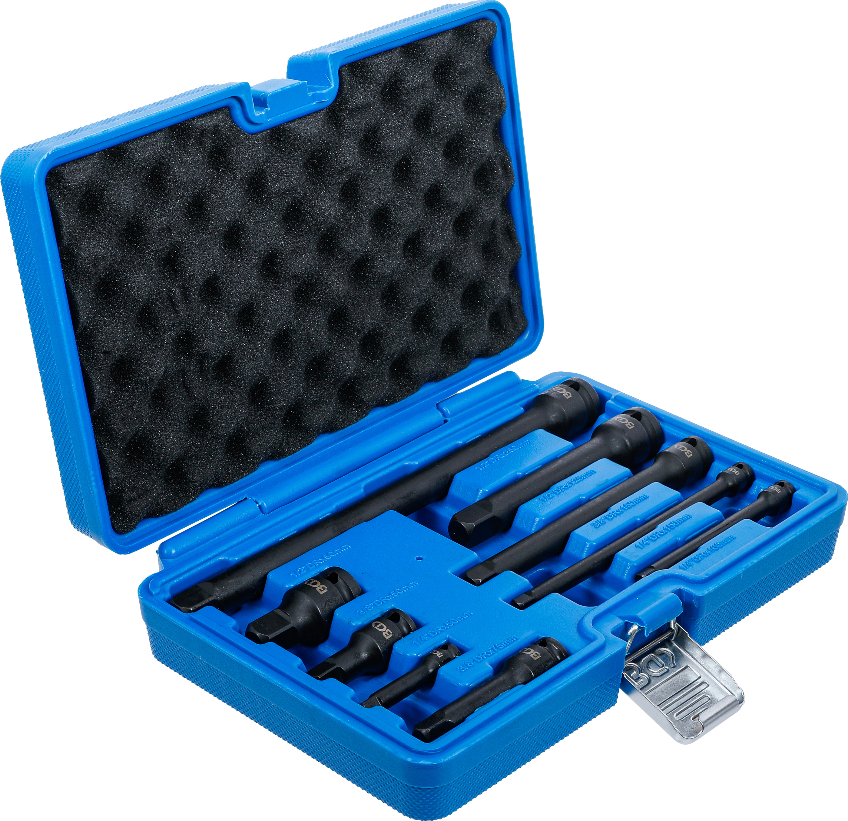 BGS Kraft-Verlängerungs-Satz | 6,3 mm (1/4") / 10 mm (3/8") / 12,5 mm (1/2") | 9-tlg.